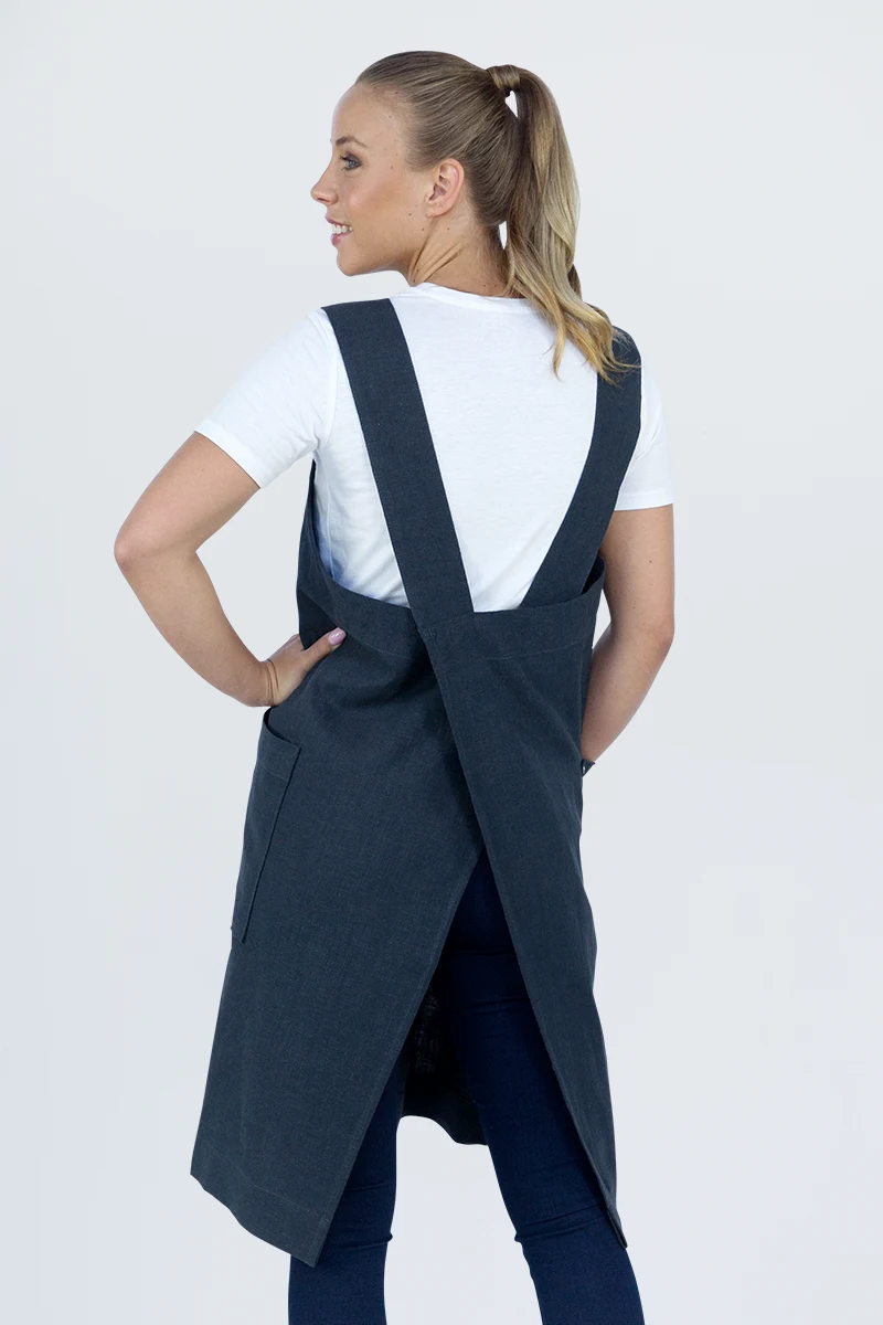 Aussie Chef Hanna Bib Apron - Navy Blue