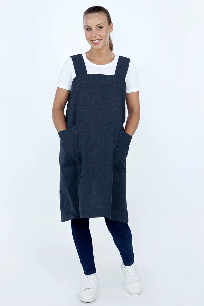 Aussie Chef Hanna Bib Apron - Navy Blue