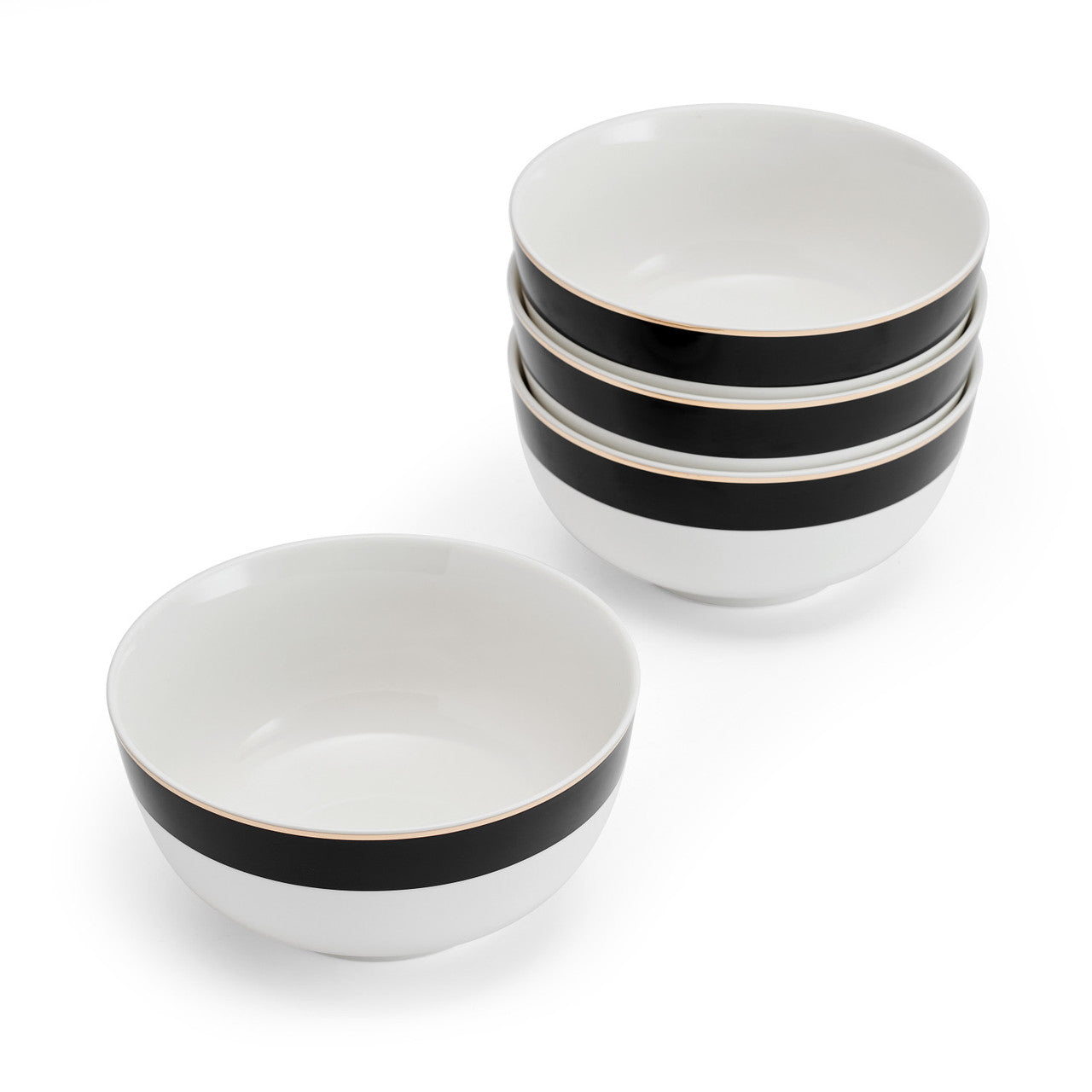 Mikasa Luxe Deco Fine China Cereal Bowl Set 4 Piece 14cm