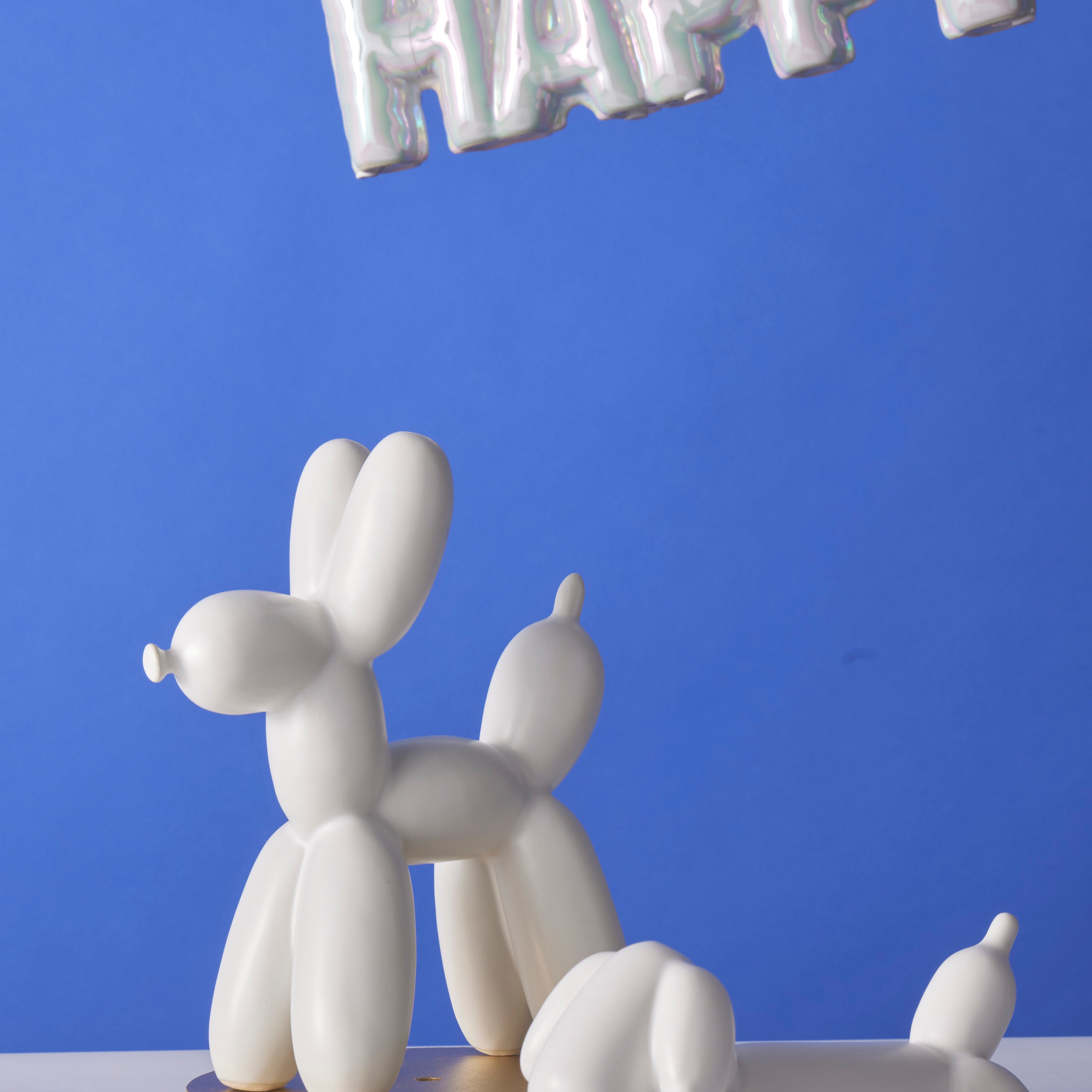 Emporium Bubbles Balloon Dog Sculpture Tall White