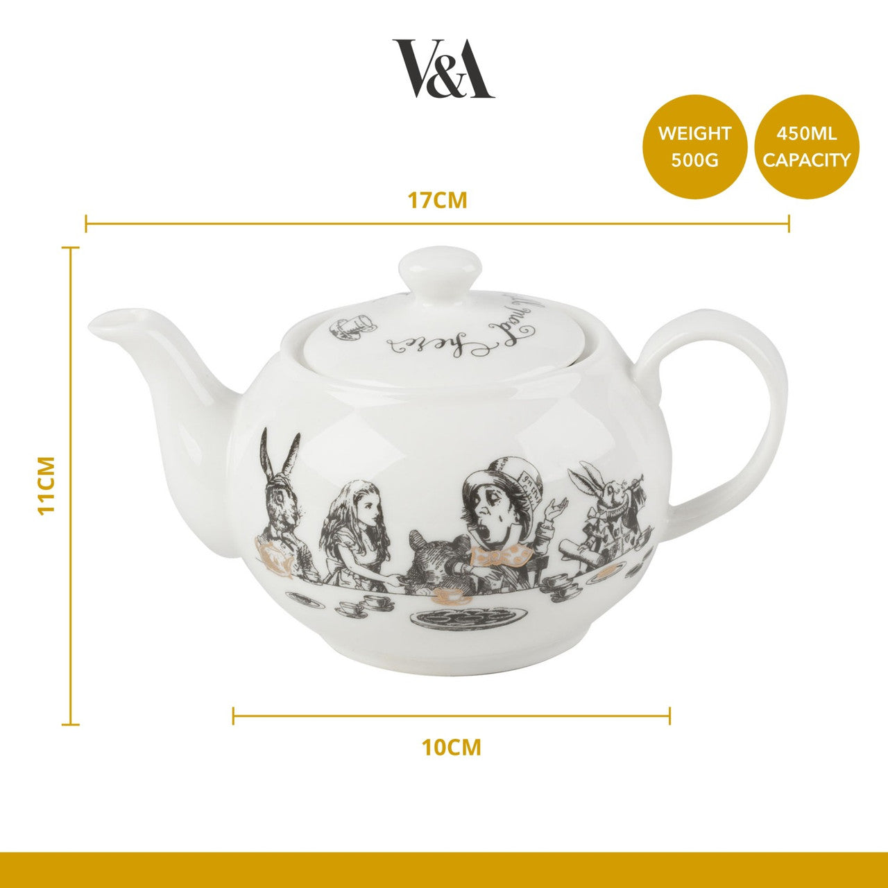 V&A Alice in Wonderland Mini Teapot 450ml