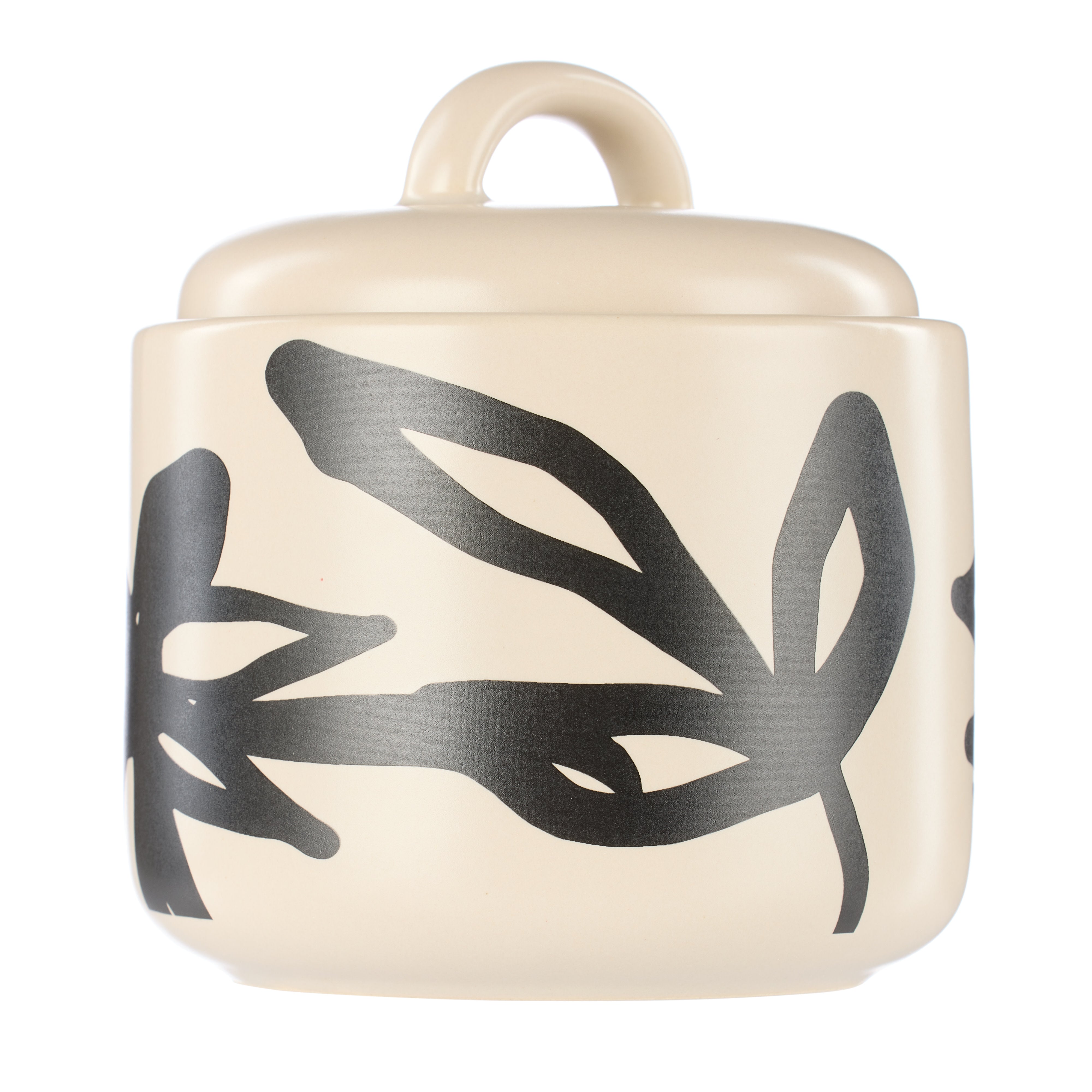 Leaf & Bean Freya Sugar Pot 350ml Oat & Black