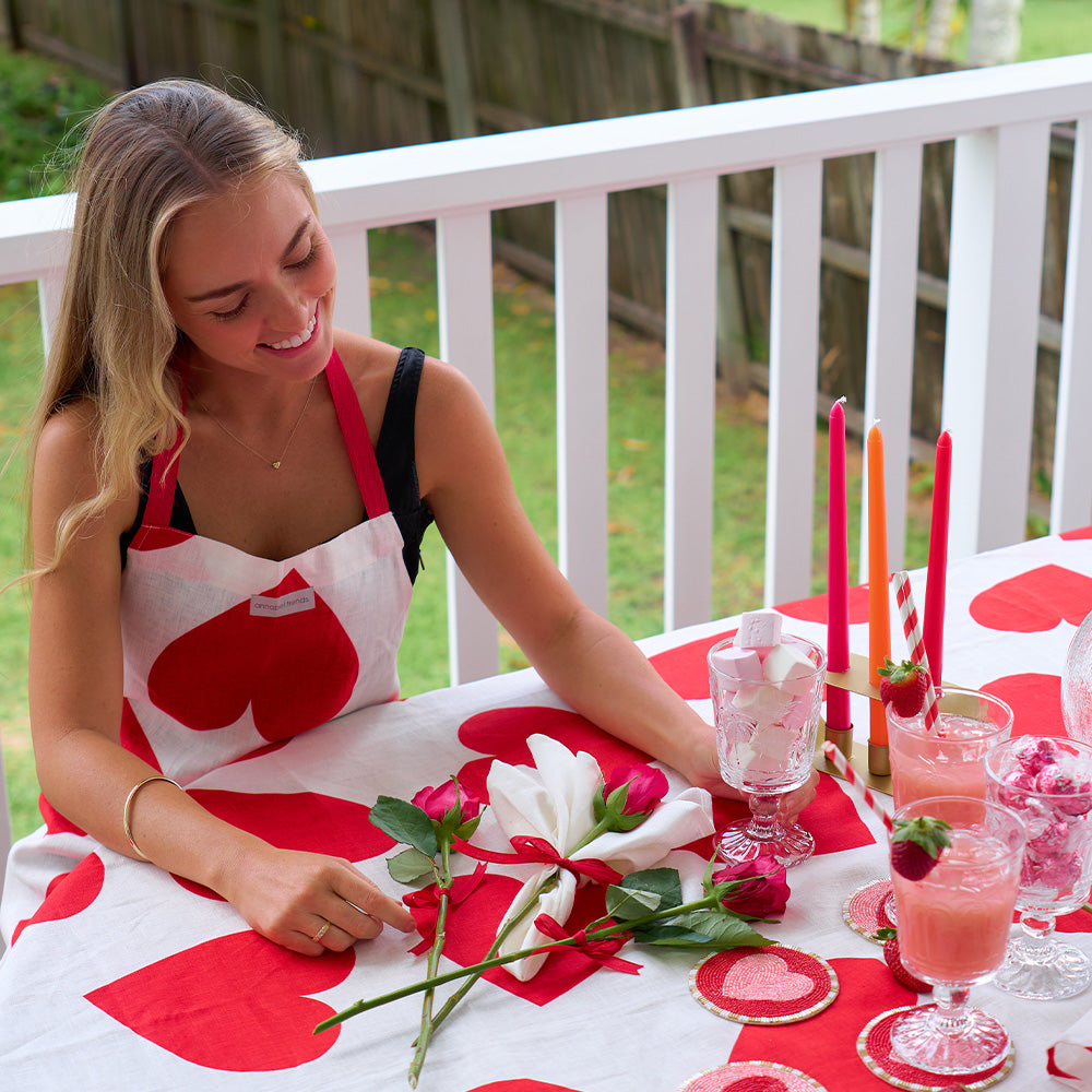 Annabel Trends Linen Tea Towel Love Heart