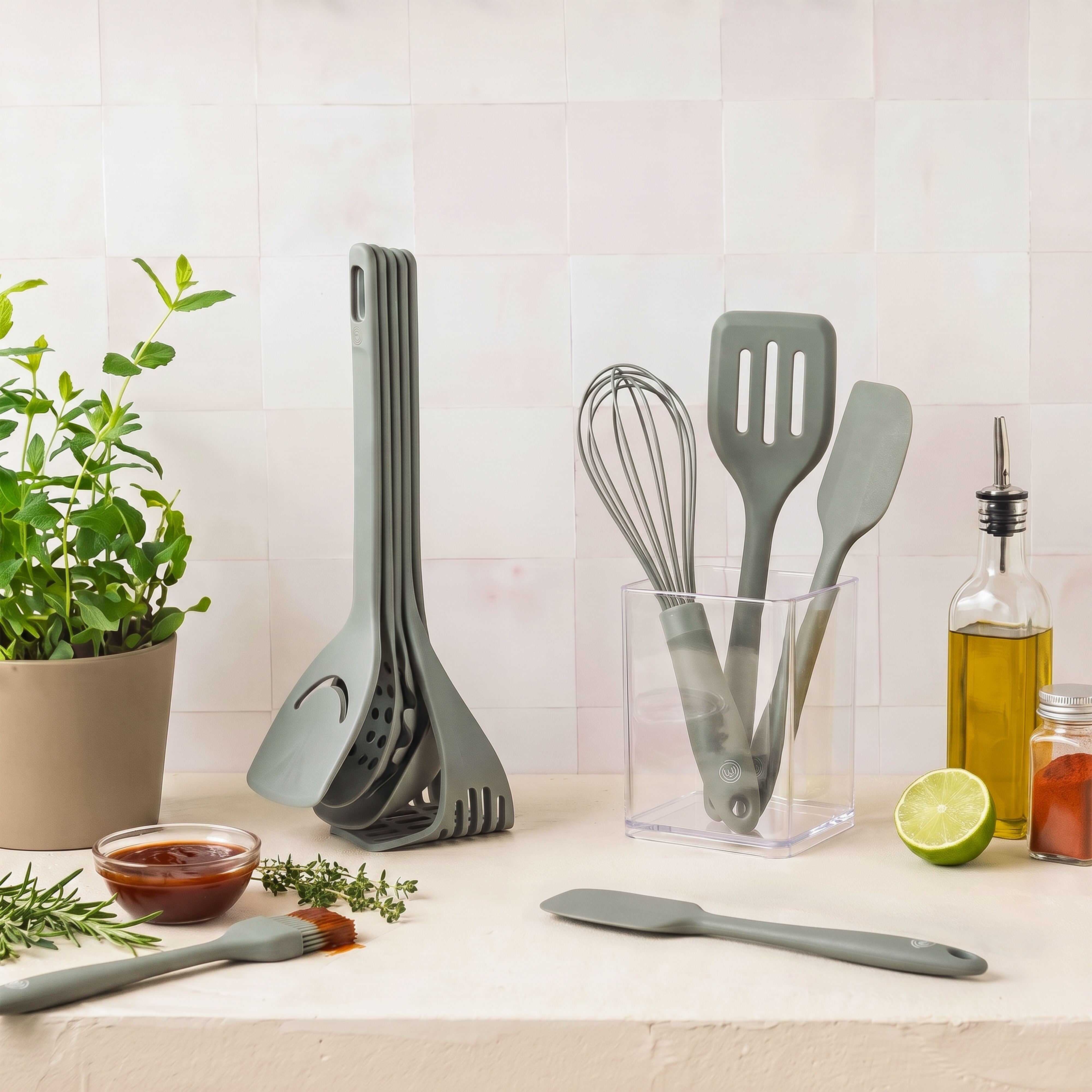 MasterChef Sage SilicoGrip 5 Piece Baking Utensil Set Sage