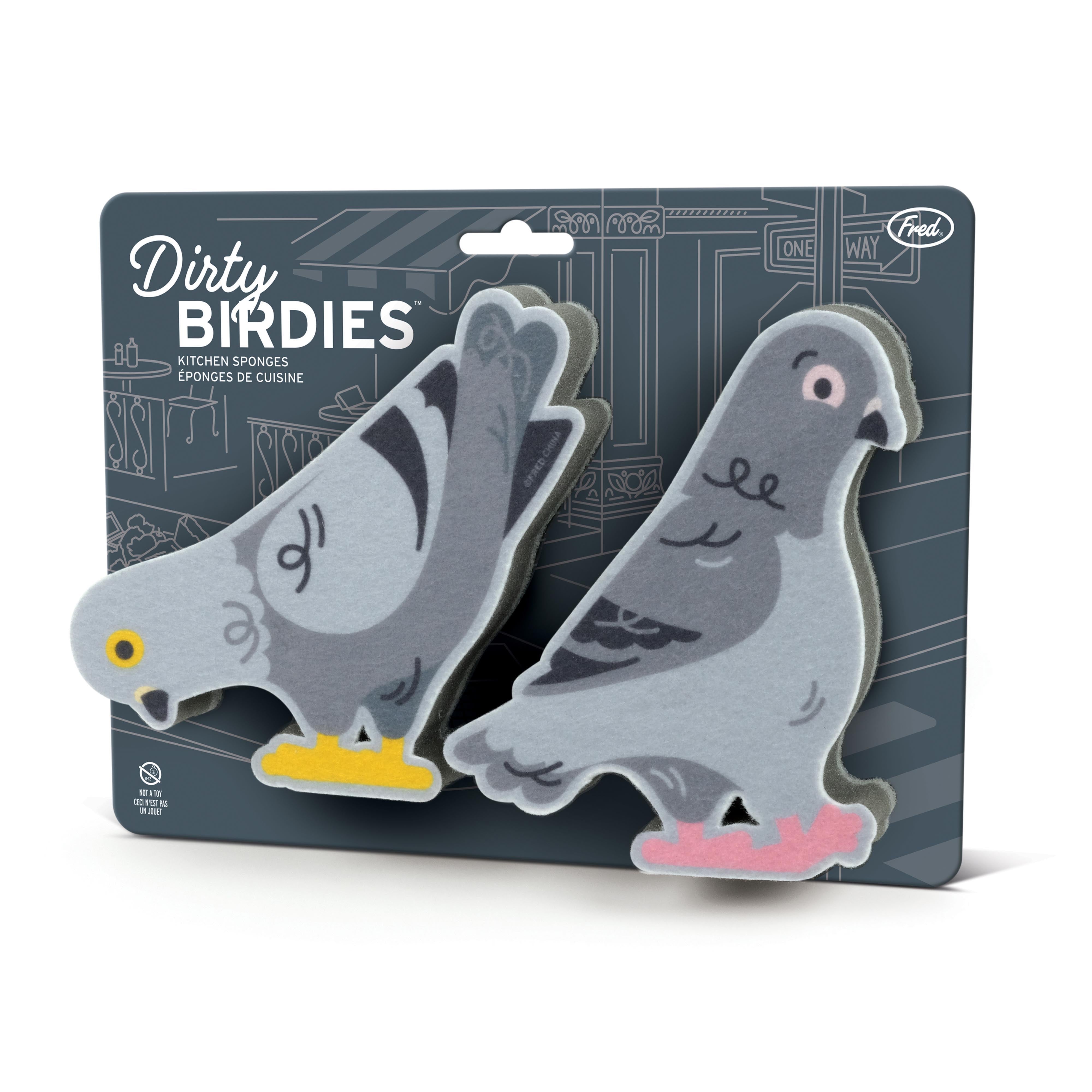Fred Dirty Birdies Sponges 2 Piece Set Multi-Coloured
