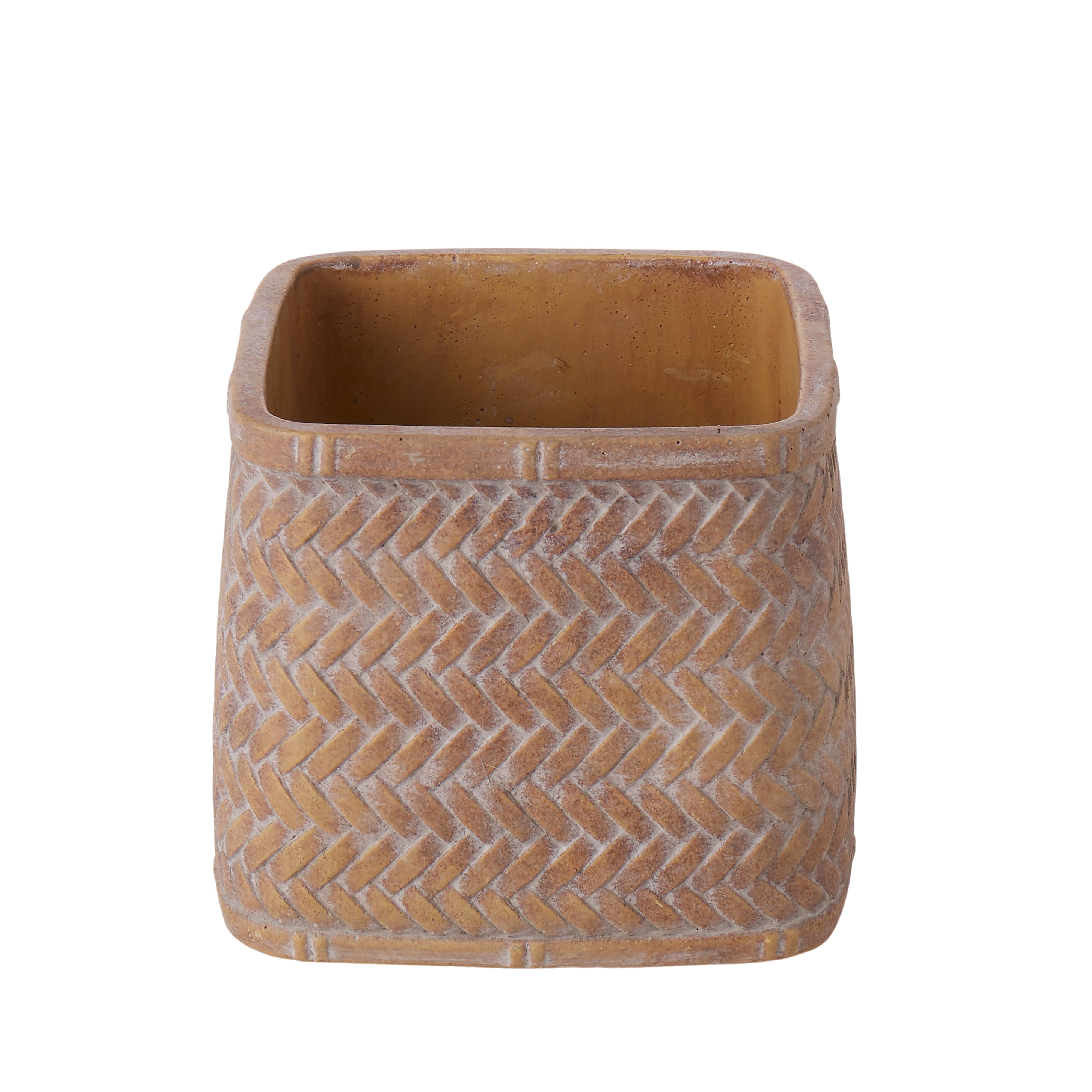Rogue Cement Square Weave Vessel 17 x 15cm