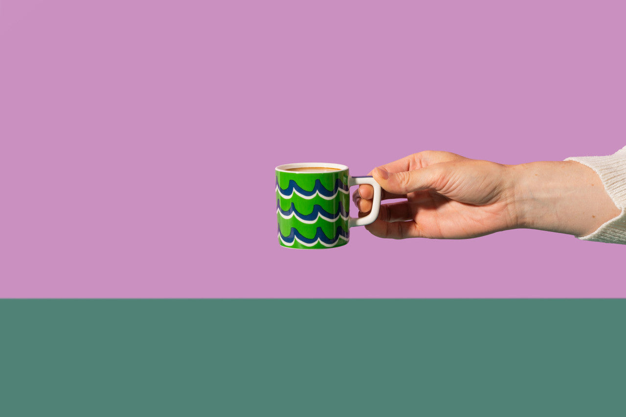 La Cafetière Ceramic Espresso Cup 120ml (Green Cyan Tides)