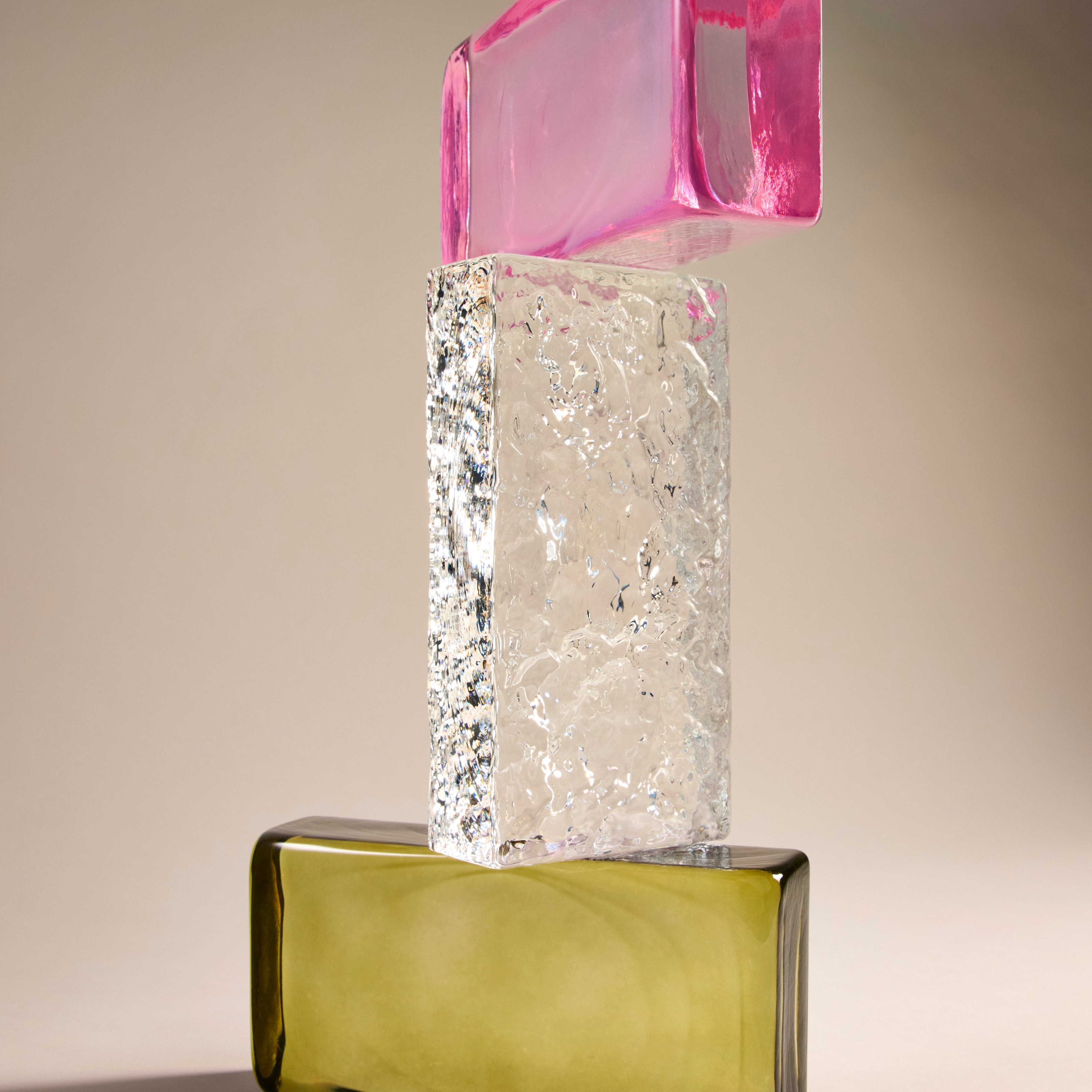 Amalfi Bernard Glass Brick Sculpture Green
