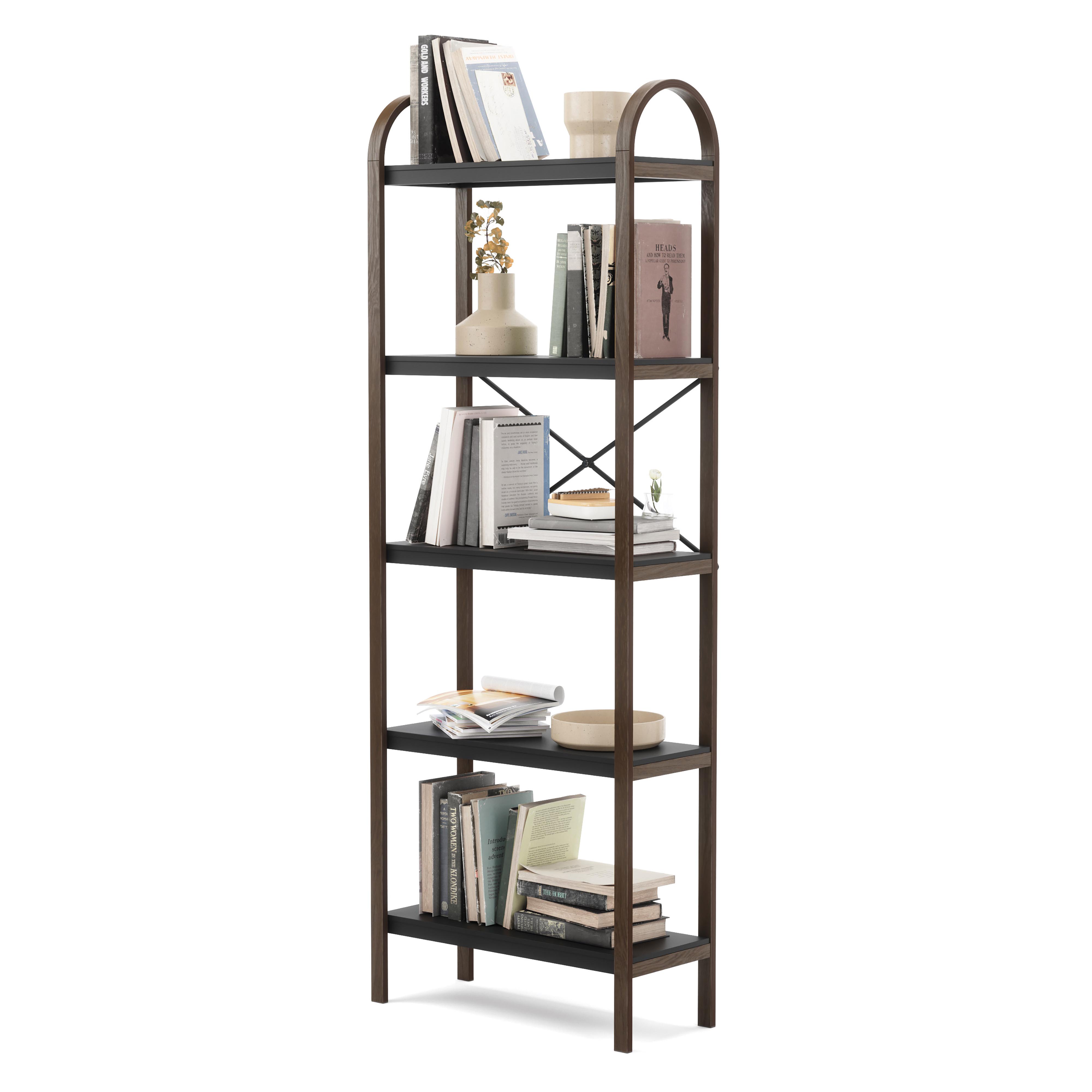 Umbra Bellwood Freestanding Shelf 5 Tier Black & Walnut