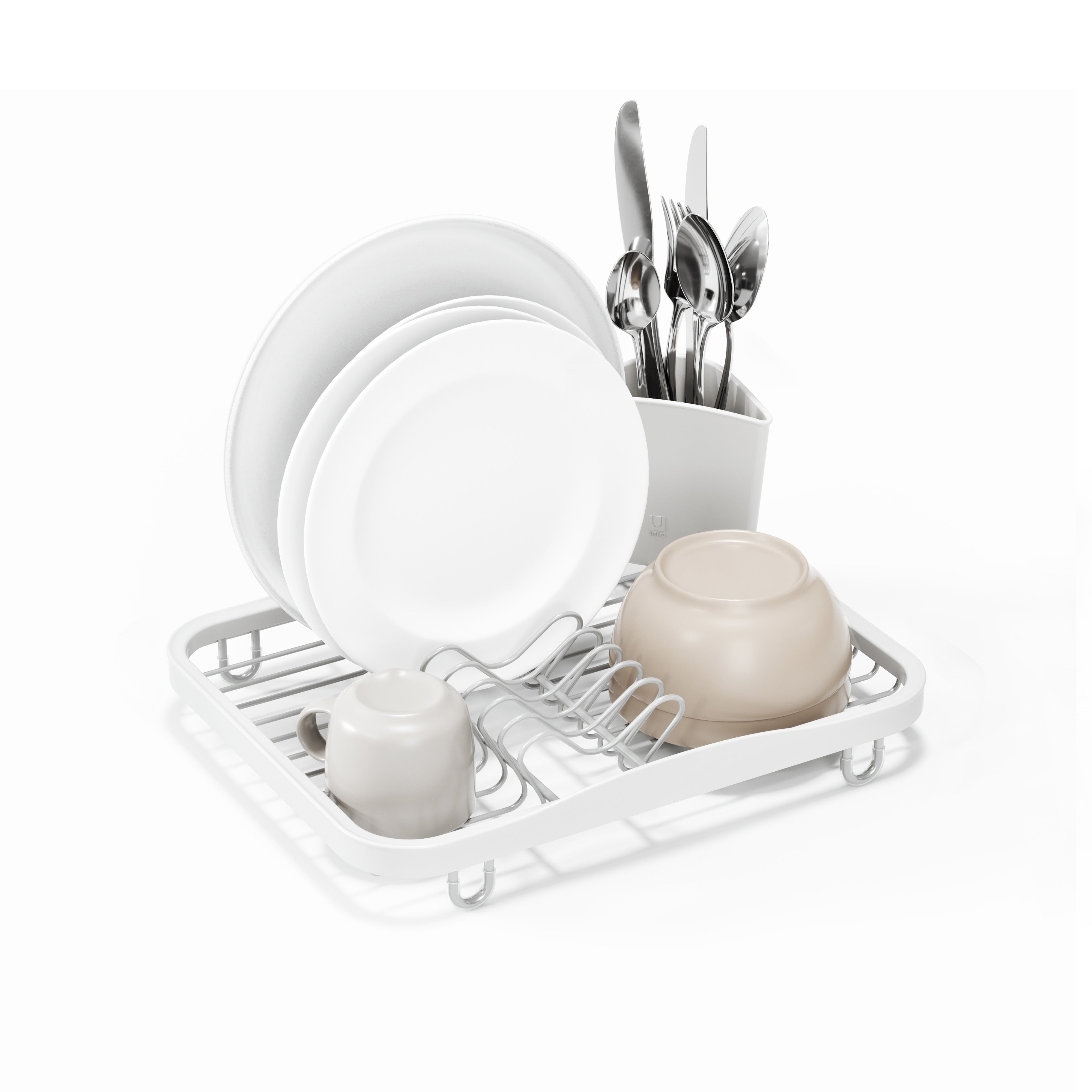 Umbra Sinkin Dish Rack White & Nickel