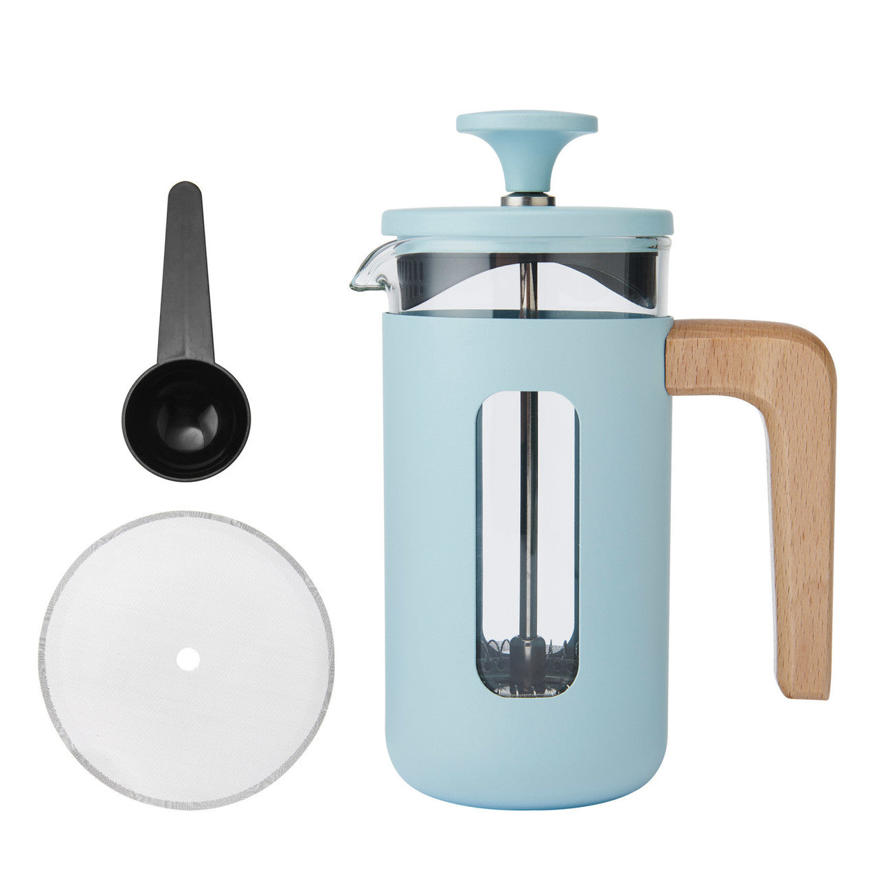 La Cafetière Pisa Stainless Steel Cafetière 3 Cup / 350ml (Sky Blue)