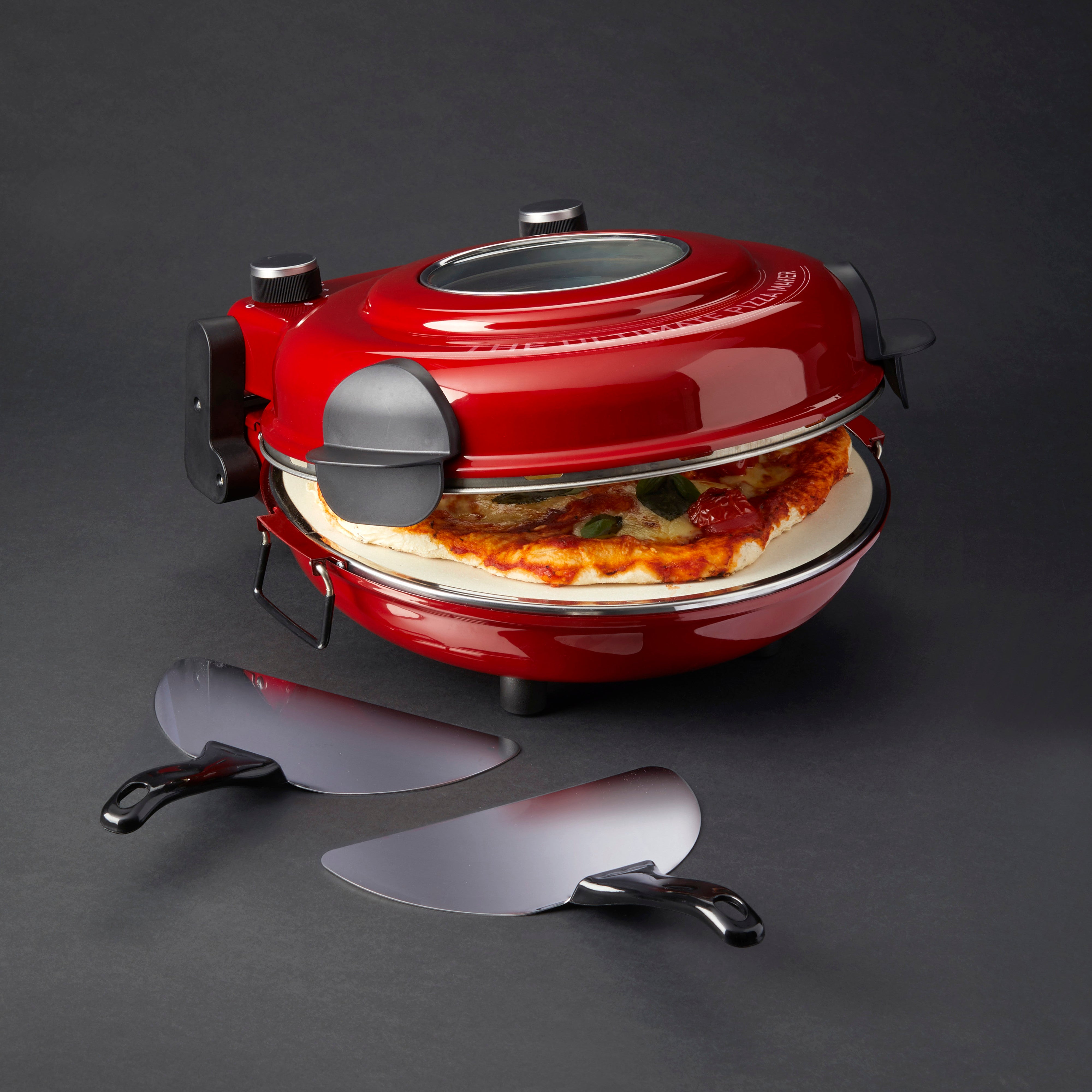 MasterPro The Ultimate Pizza Oven with Window Red & Stainless Steel