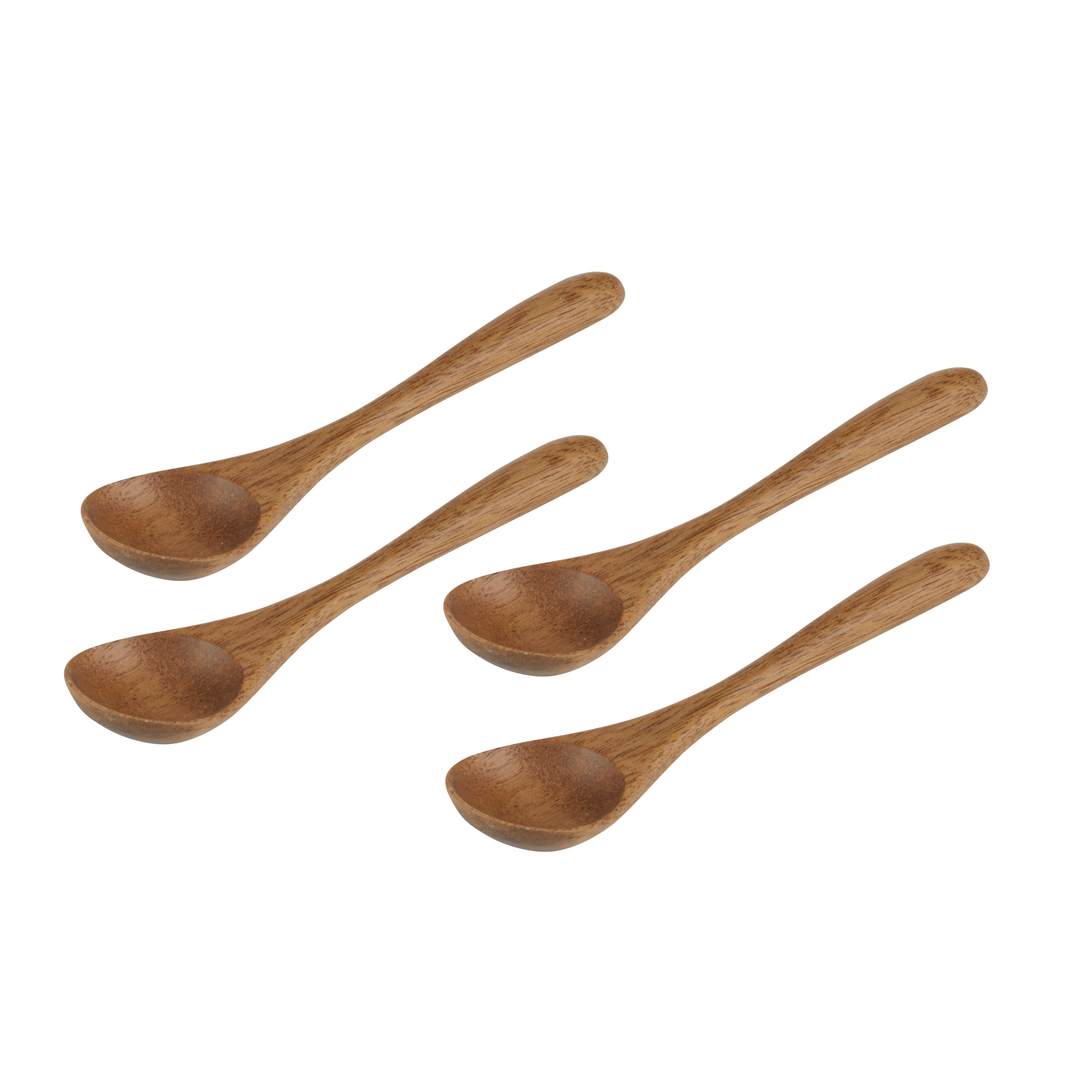 Davis & Waddell Acacia Wood Dip Spoon 4 Piece Set Natural
