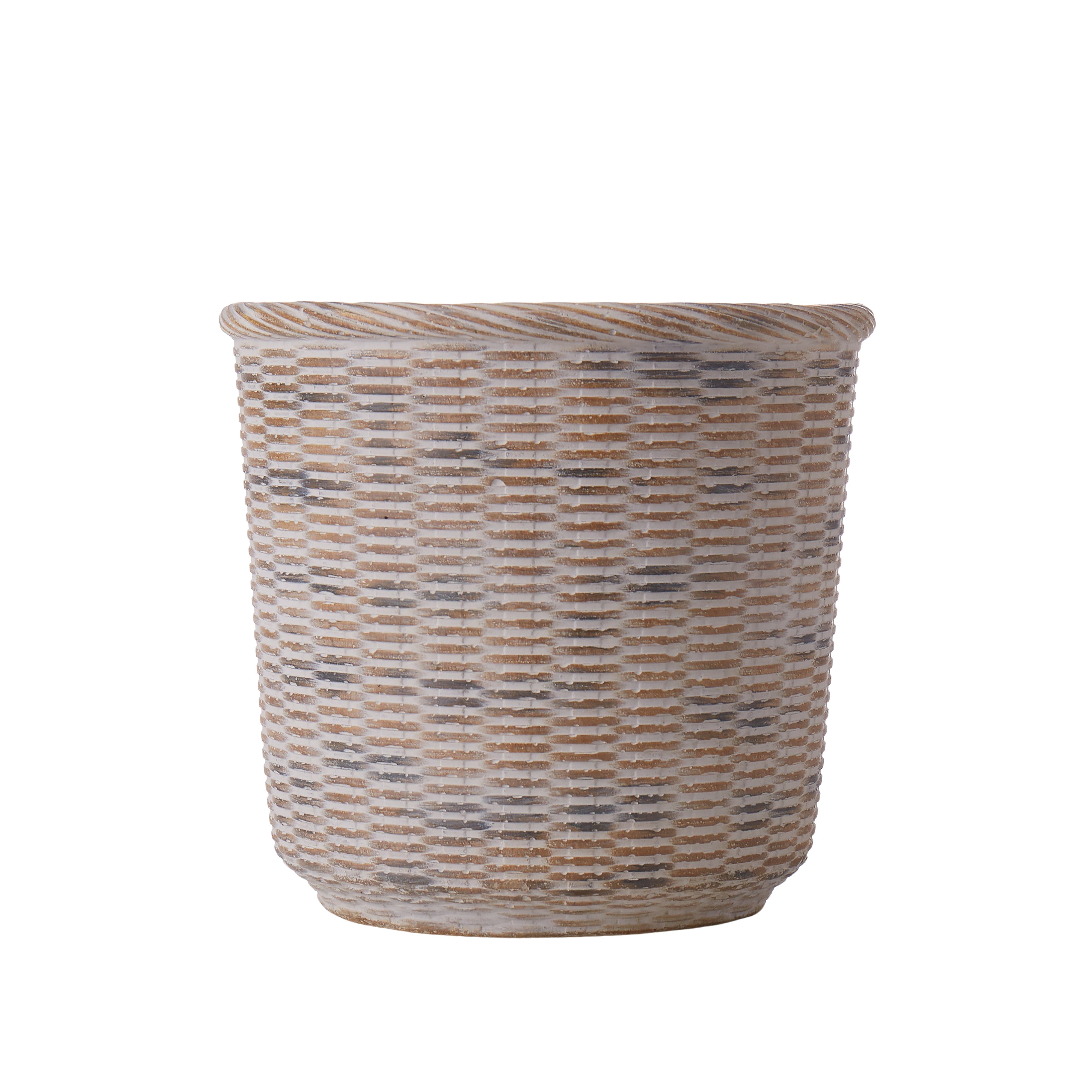 Rogue Cement Round Weave Vessel 22 x 20cm