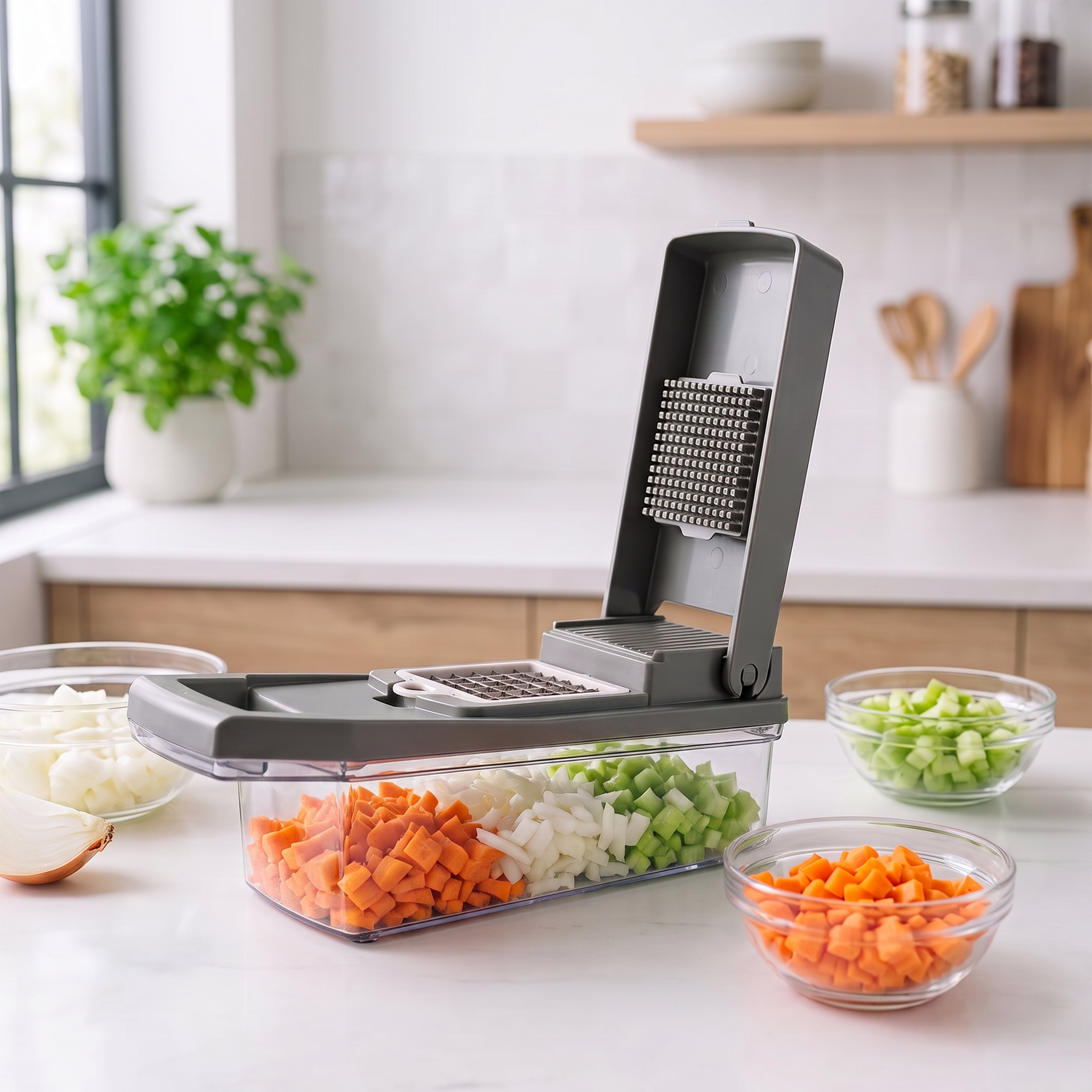 MasterChef Sage Gadgetra 15 Piece Food Slicer Set Sage & Clear