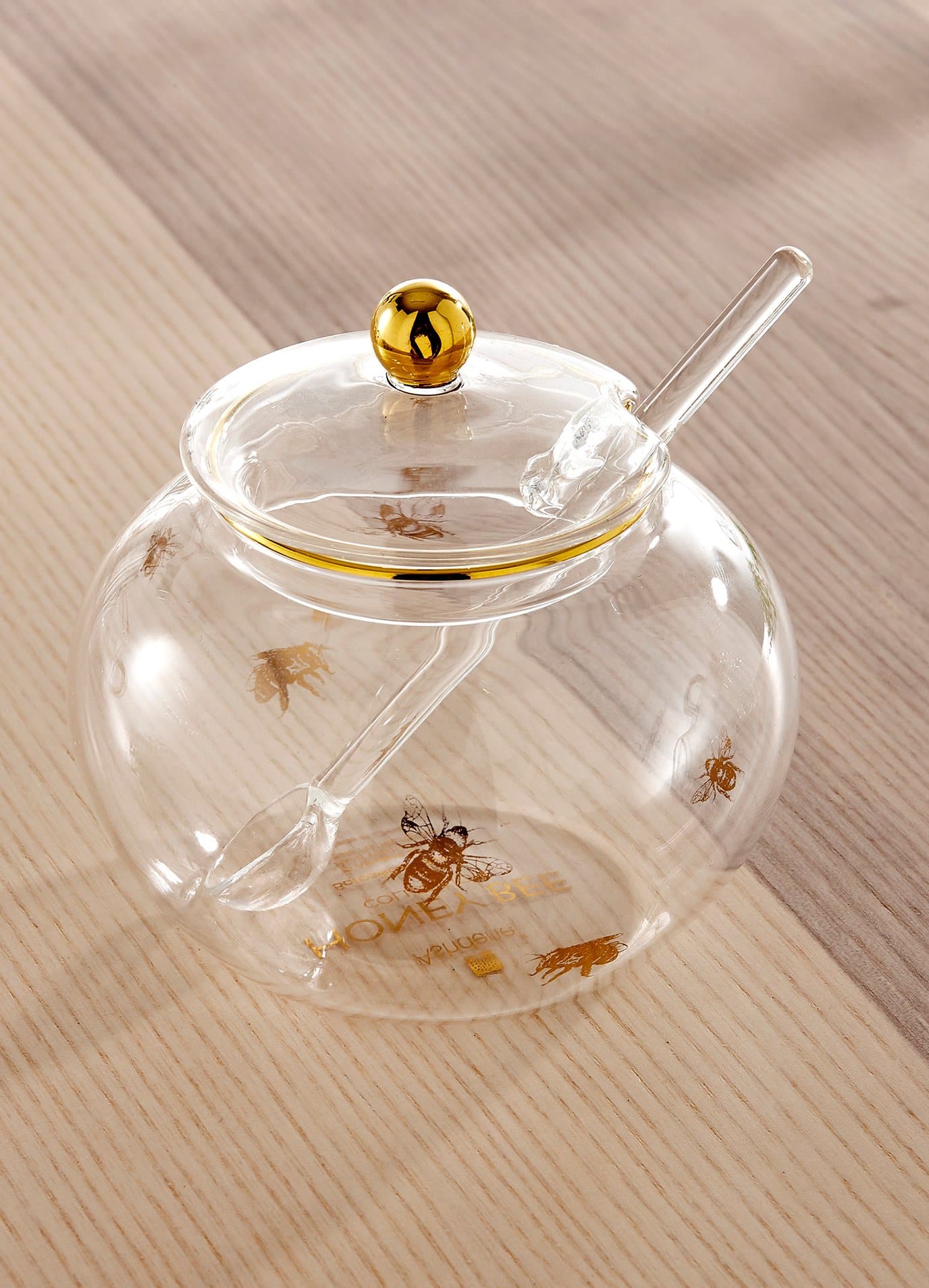 Ashdene Honey Bee Glass Sugar Bowl With Spoon
