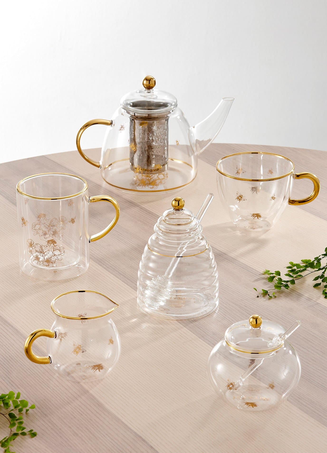 Ashdene Honey Bee Glass Sugar Bowl With Spoon