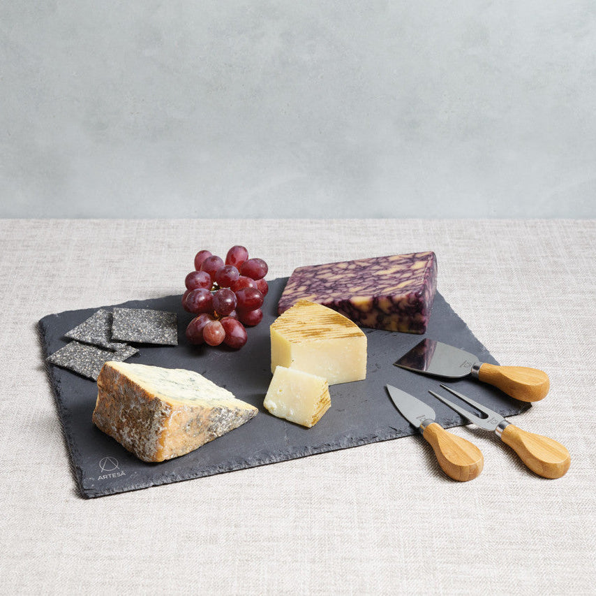 Artesà Slate Cheese Platter & Knife Set