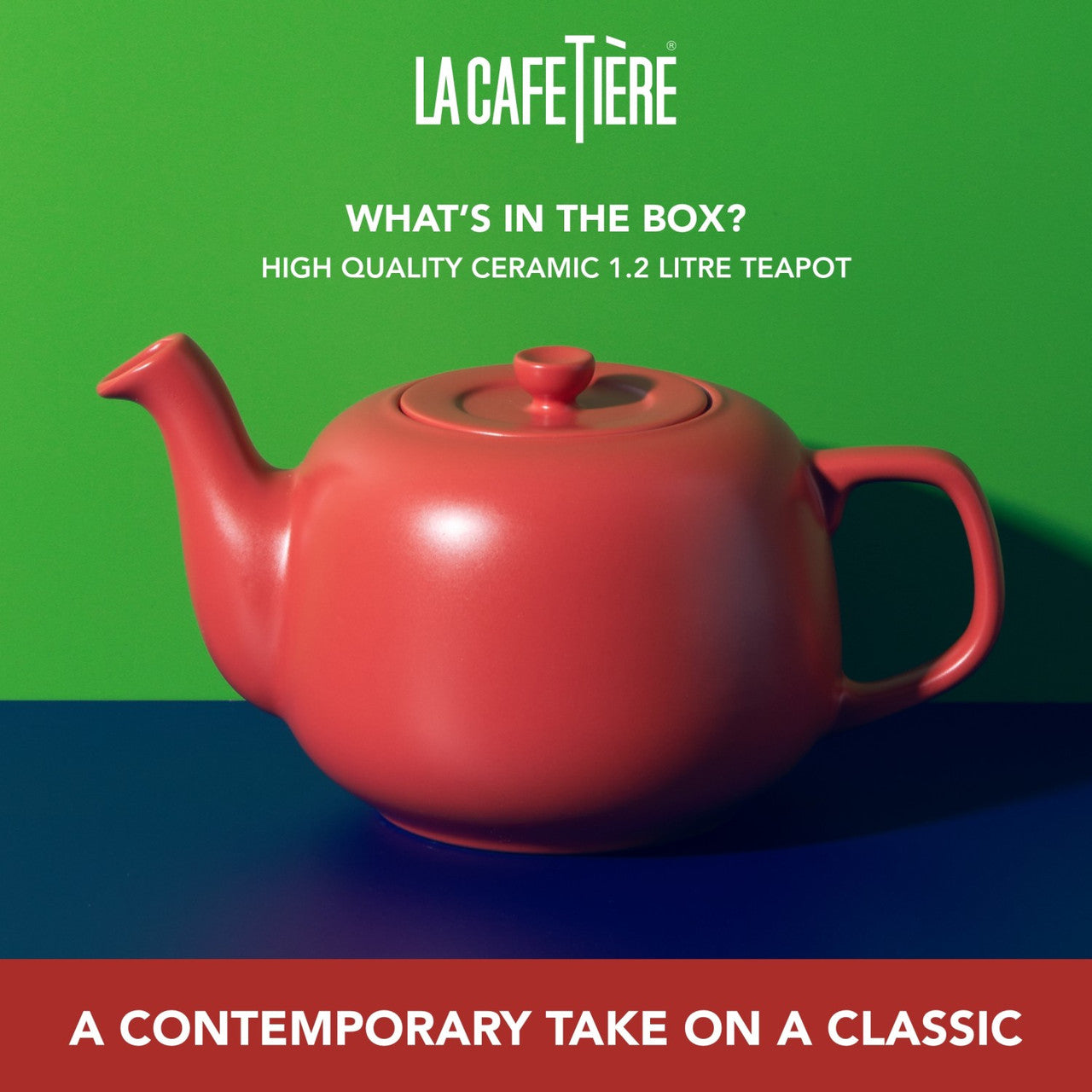 La Cafetière Ceramic Teapot 1.2L (Red)