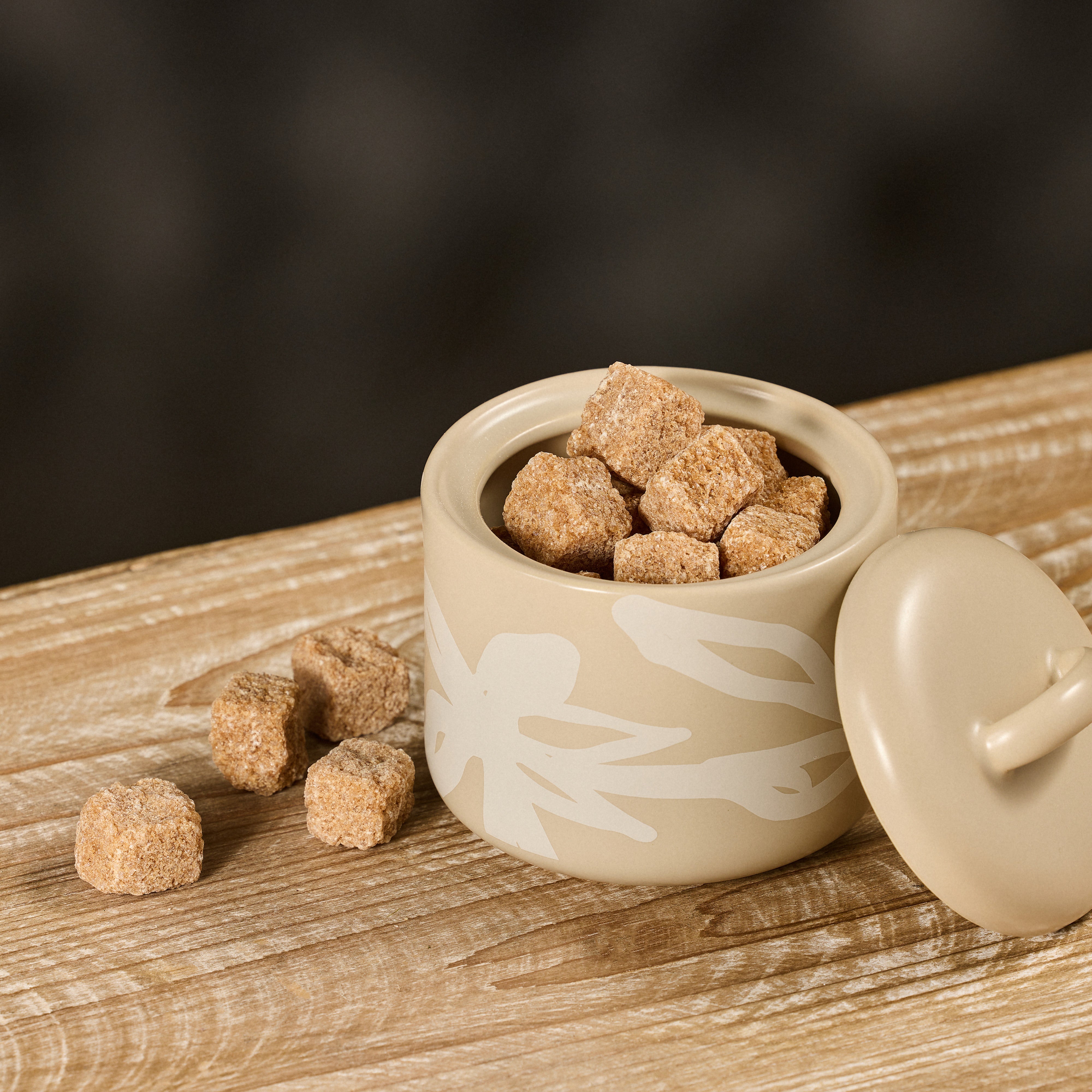 Leaf & Bean Freya Sugar Pot 350ml Oat & White