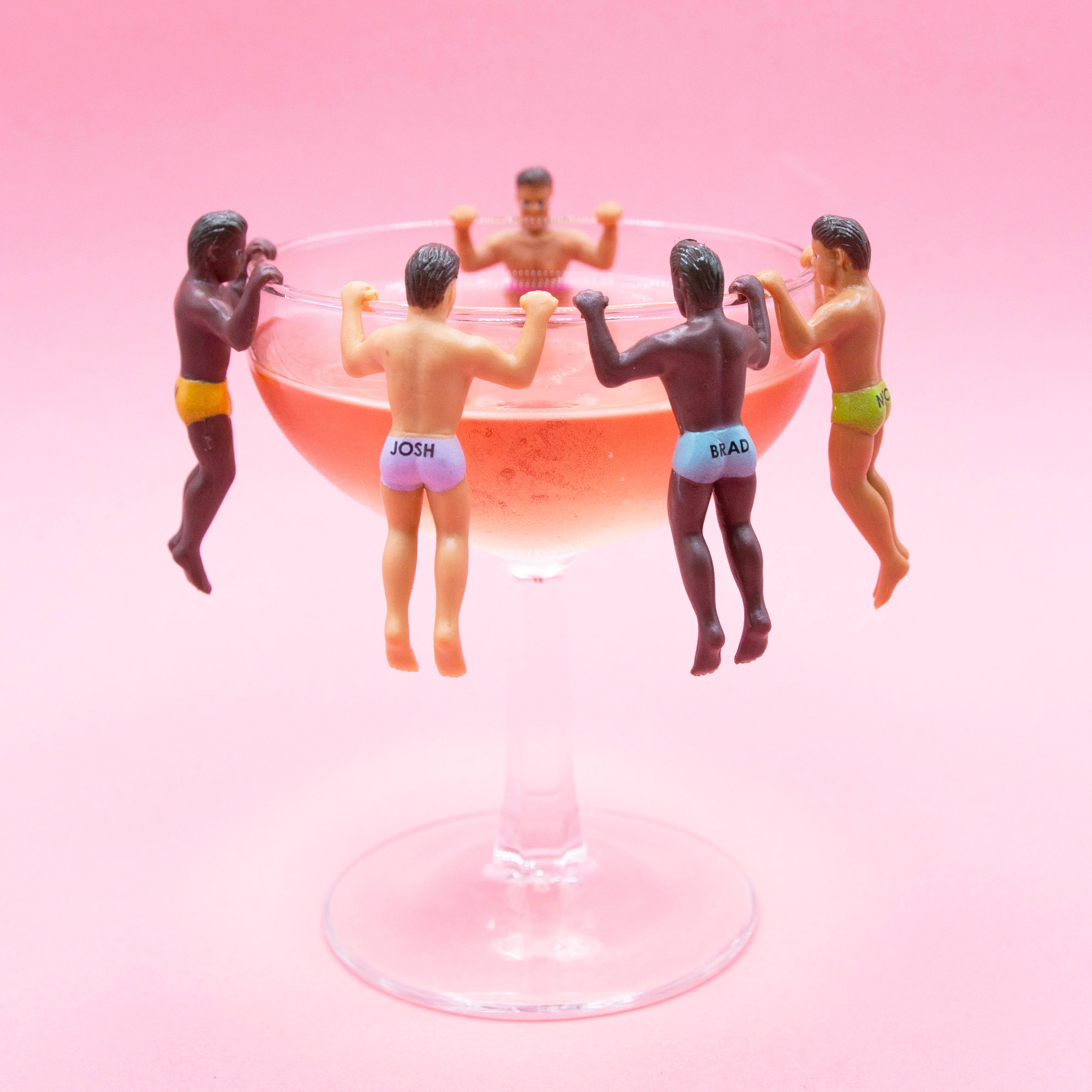 Drinking Buddies Hunky Buddies Drink Markers 6 Piece Set