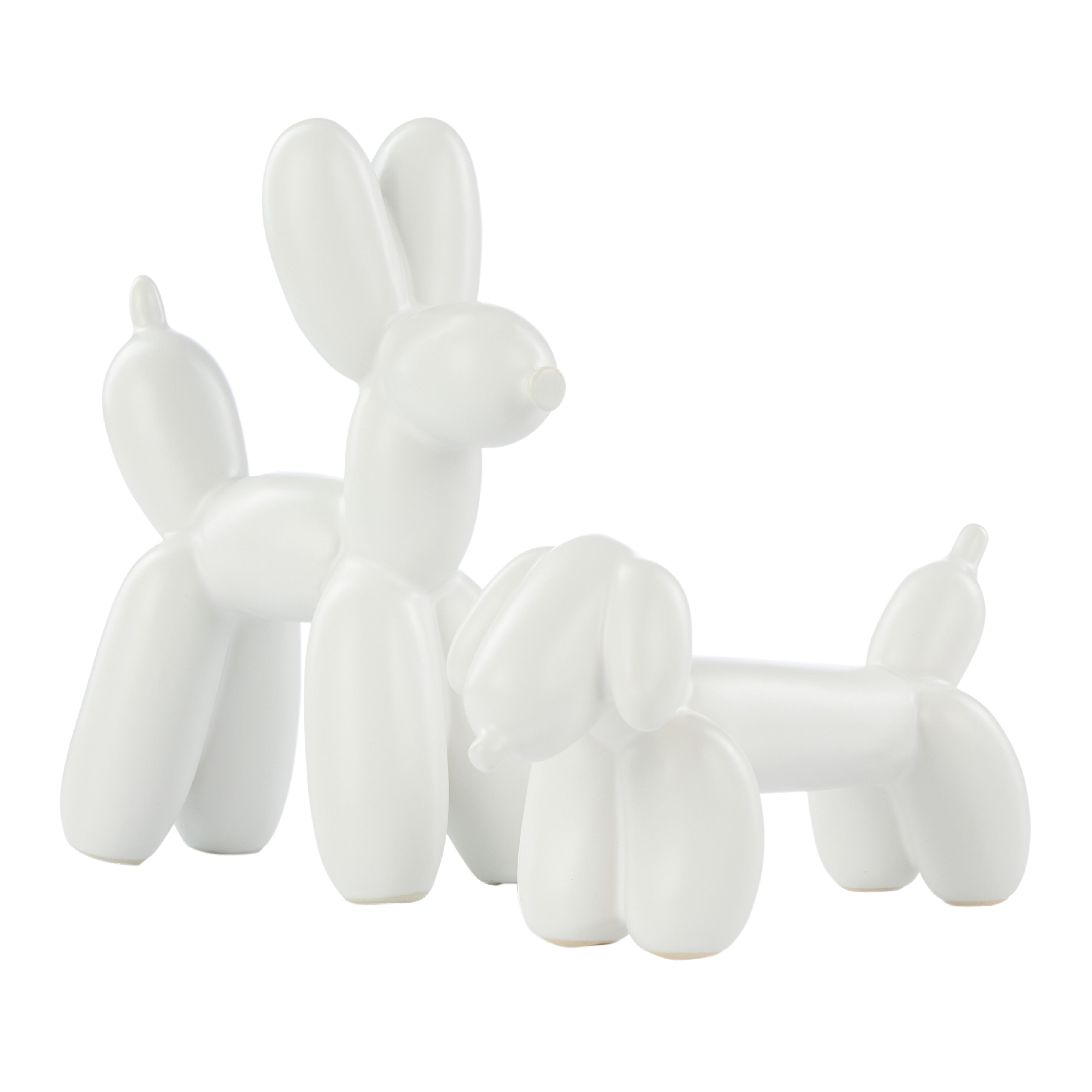 Emporium Bubbles Balloon Dog Sculpture Wide White