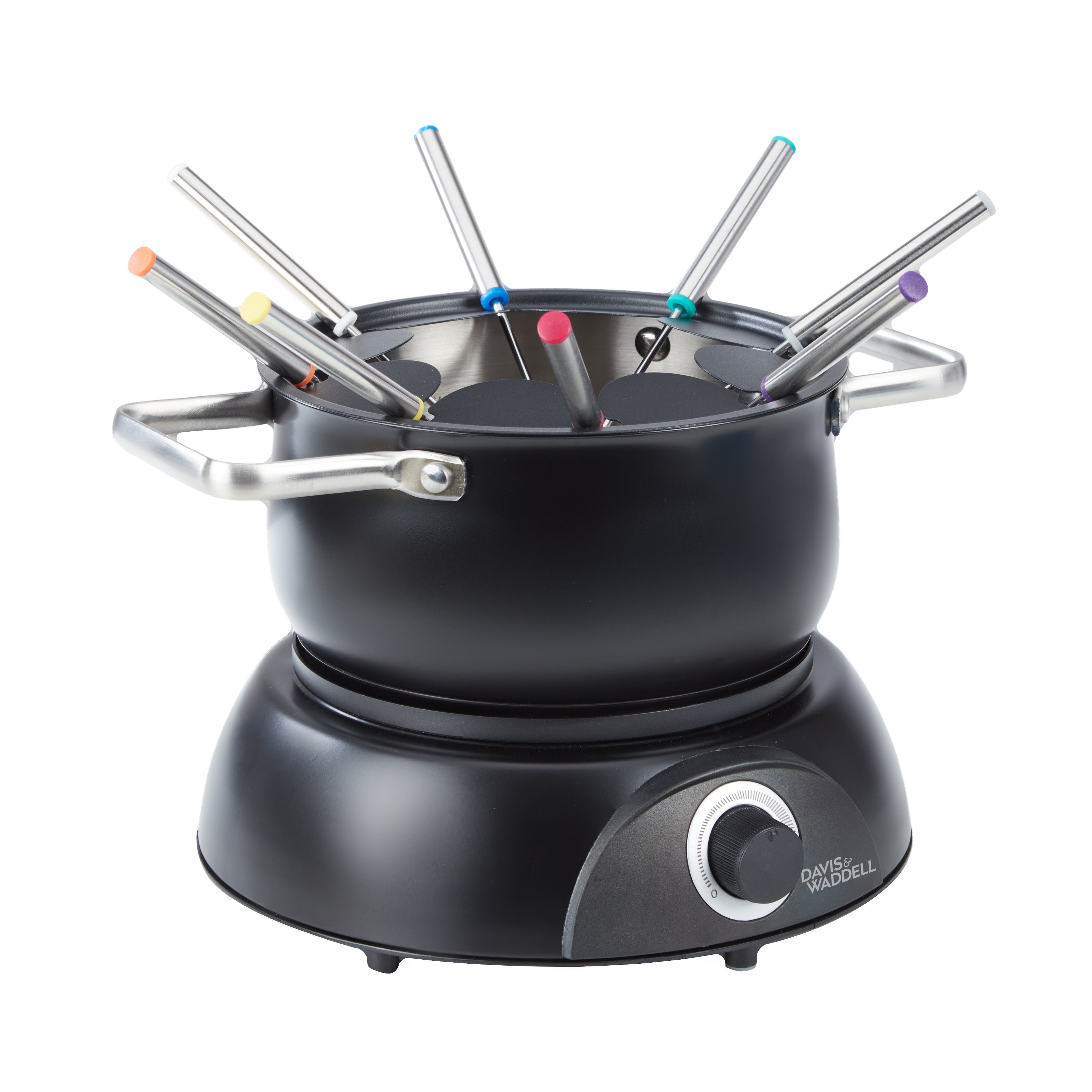 Davis & Waddell Electric Fondue 11 Piece Set Matte Black
