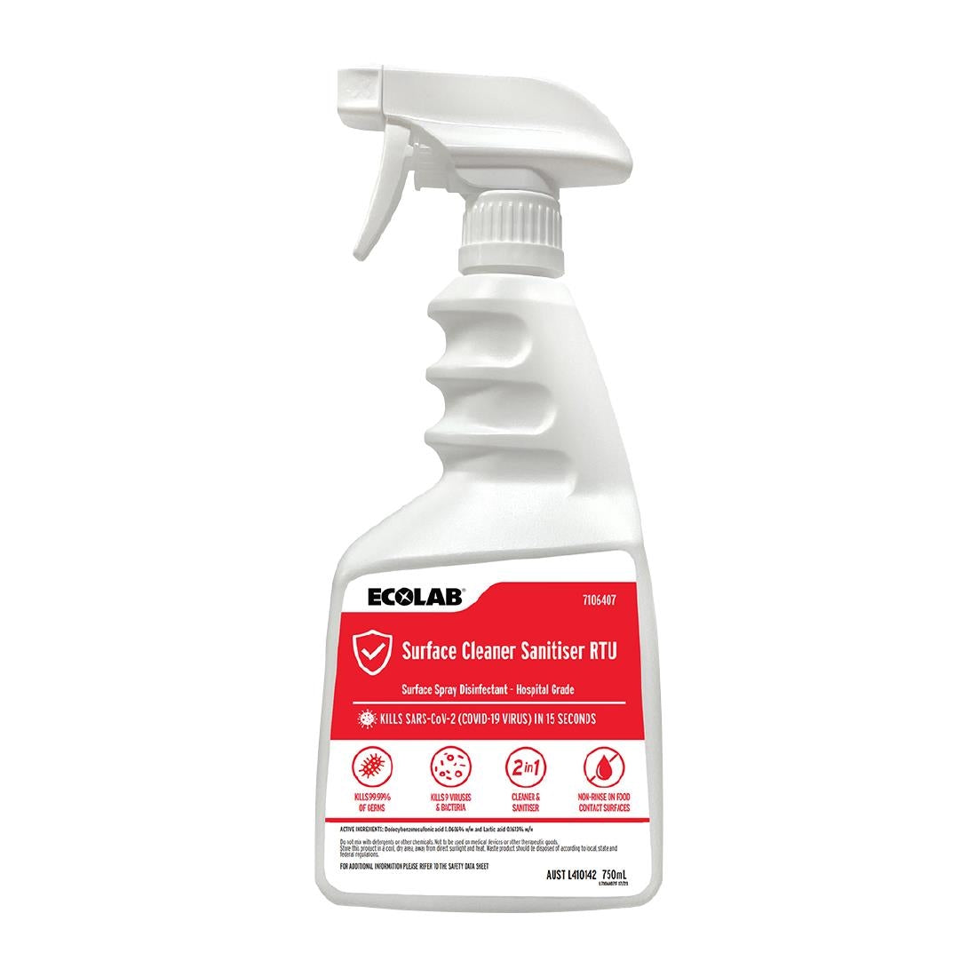 Ecolab Surface Cleaner Sanitiser Ready-to-Use 750mL