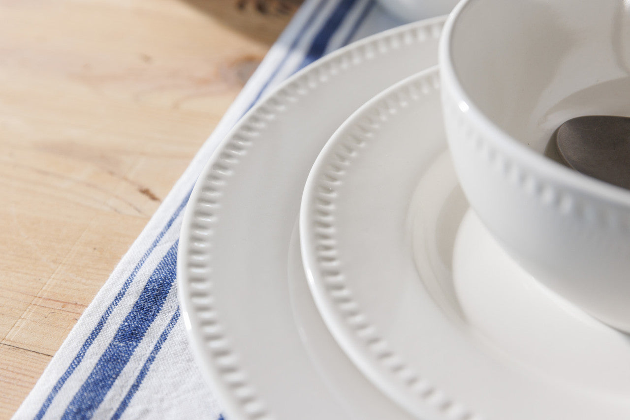 Mikasa Cranborne Stoneware Dinner Plate Set 4 Piece 27cm (Cream)