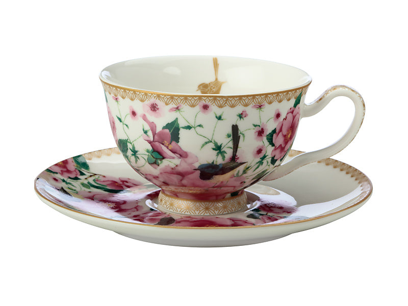 Maxwell & Williams Teas & C's Silk Road Footed Cup & Saucer White 200ml