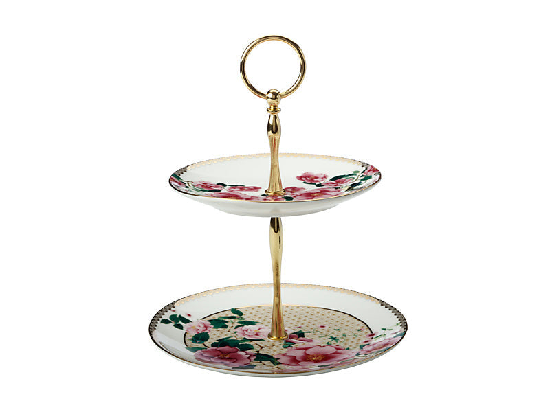 Maxwell & Williams Teas & C's Silk Road 2 Tiered Cake Stand White
