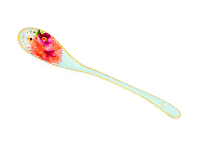 Maxwell & Williams Teas & C's Dahlia Daze Ceramic Teaspoon Sky 4 Piece