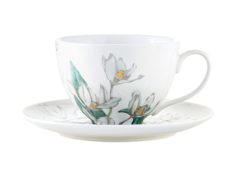 Maxwell & Williams Royal Botanic Gardens Australian Orchids Cup & Saucer White 240ml