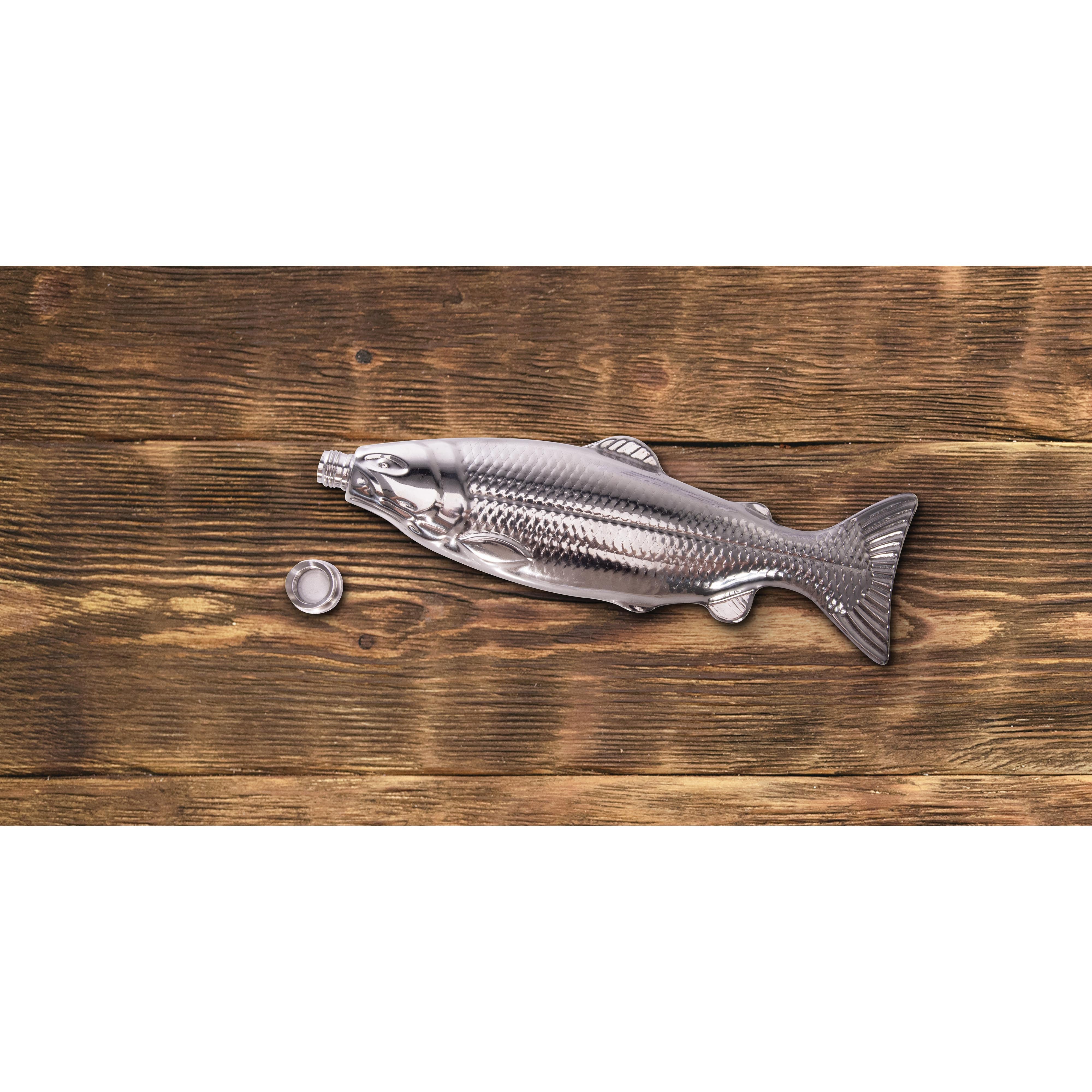 Maverick Fish Flask Silver