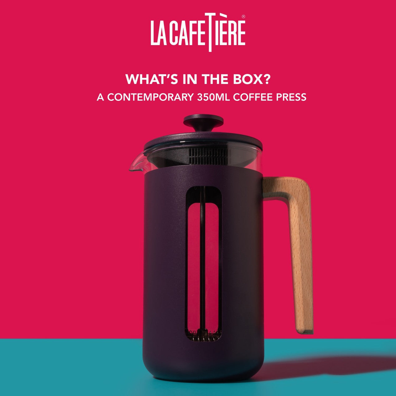 La Cafetière Pisa Stainless Steel Cafetière 3 Cup / 350ml (Purple)