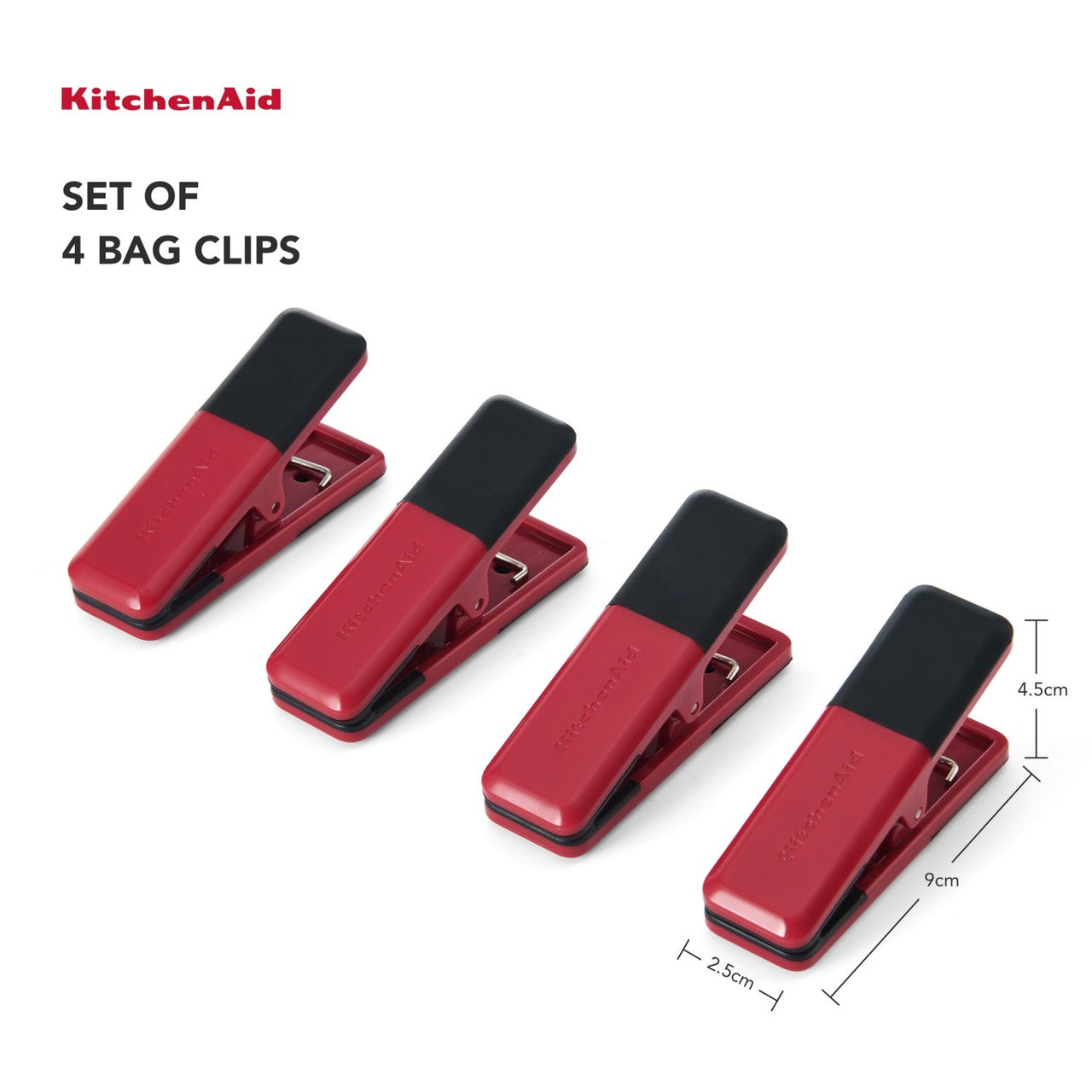 KitchenAid 4 Piece Small Kitchen Clip Set (Empire Red)