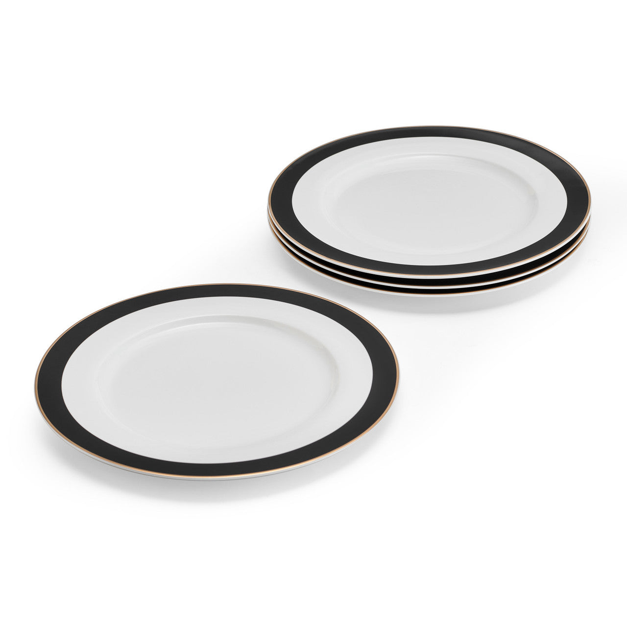 Mikasa Luxe Deco Fine China Dinner Plate Set 4 Piece 28cm