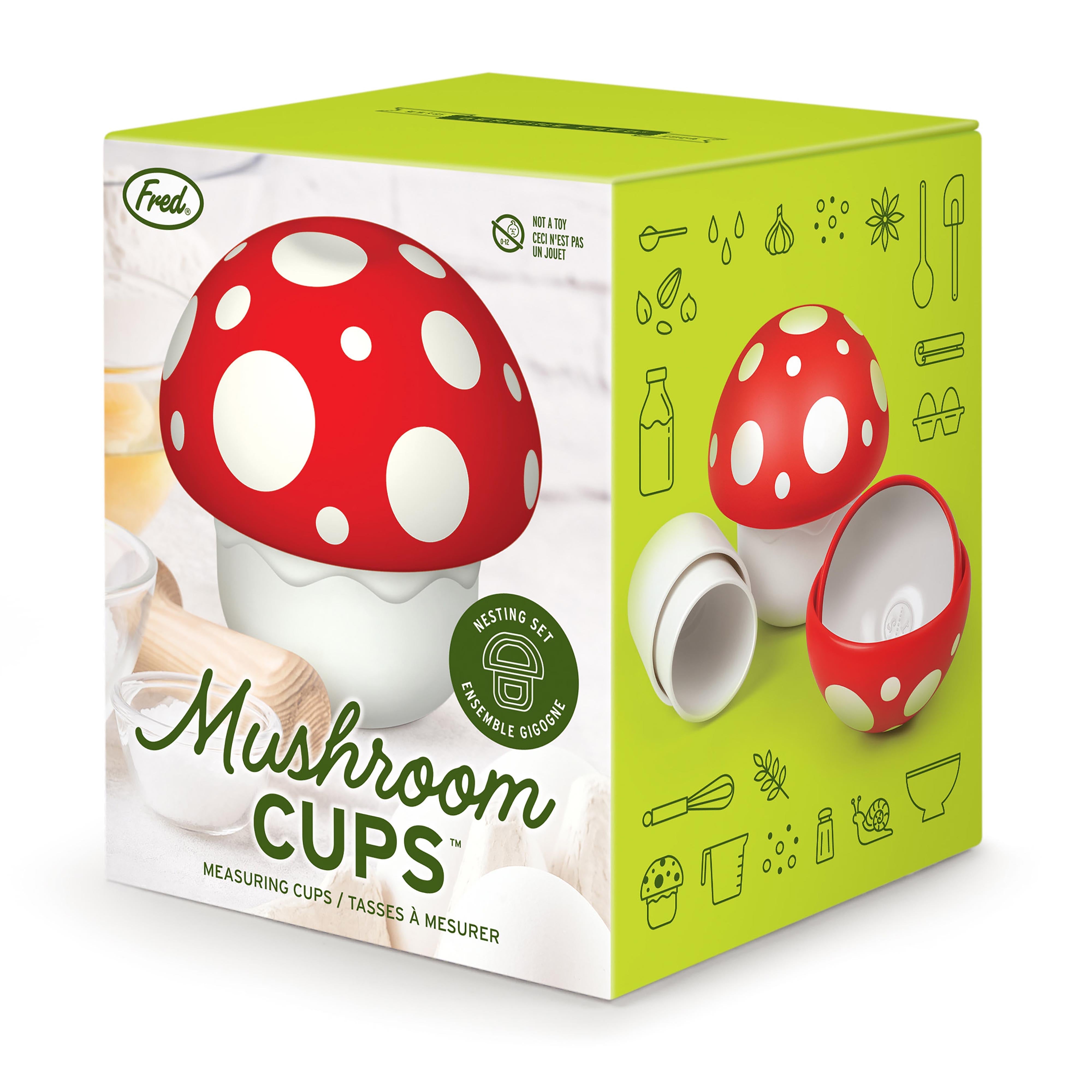 Fred Mushroom Cups Nesting Measuring Cups 6 Piece Set Red