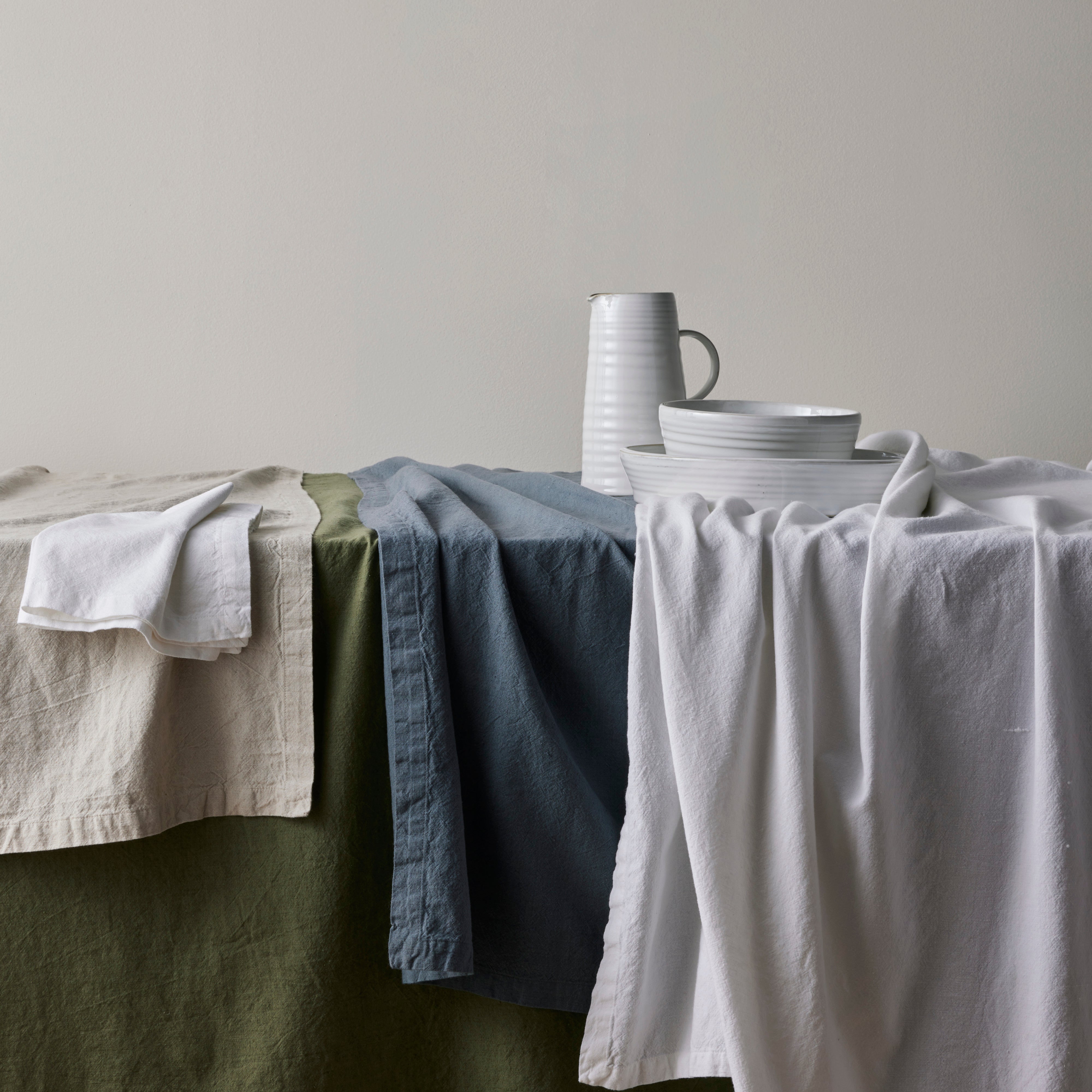 Amalfi Sorrento Liveable Linen Tablecloth Green