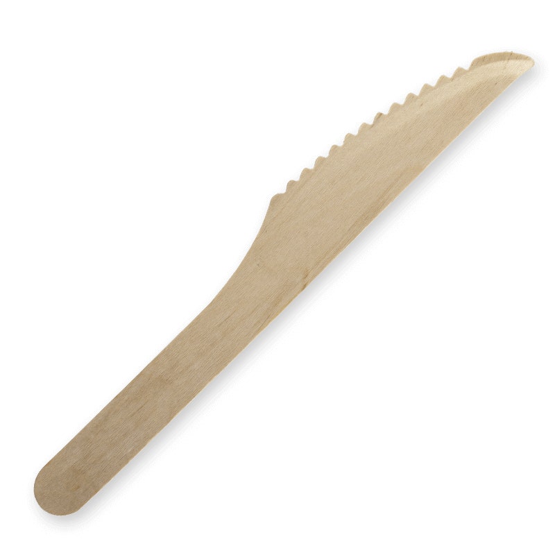 BioPak 16cm Unbranded Wood Knife - Bulk Pack