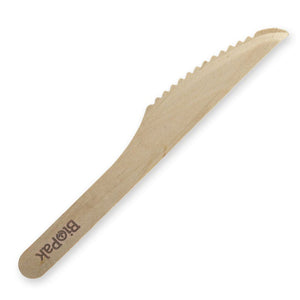 BioPak 16cm Coated Wood Knife (Carton of 1000)