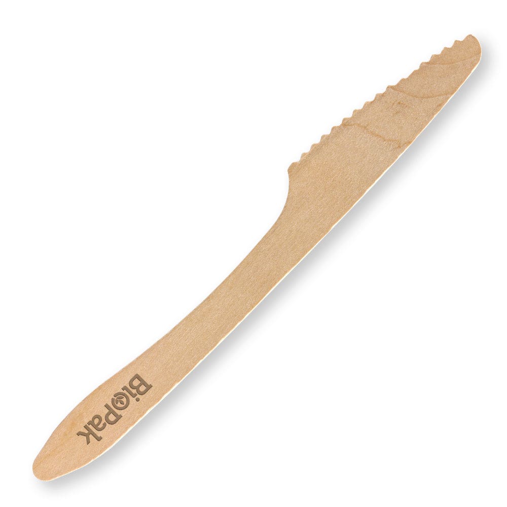 BioPak 19cm Coated Wood Knife