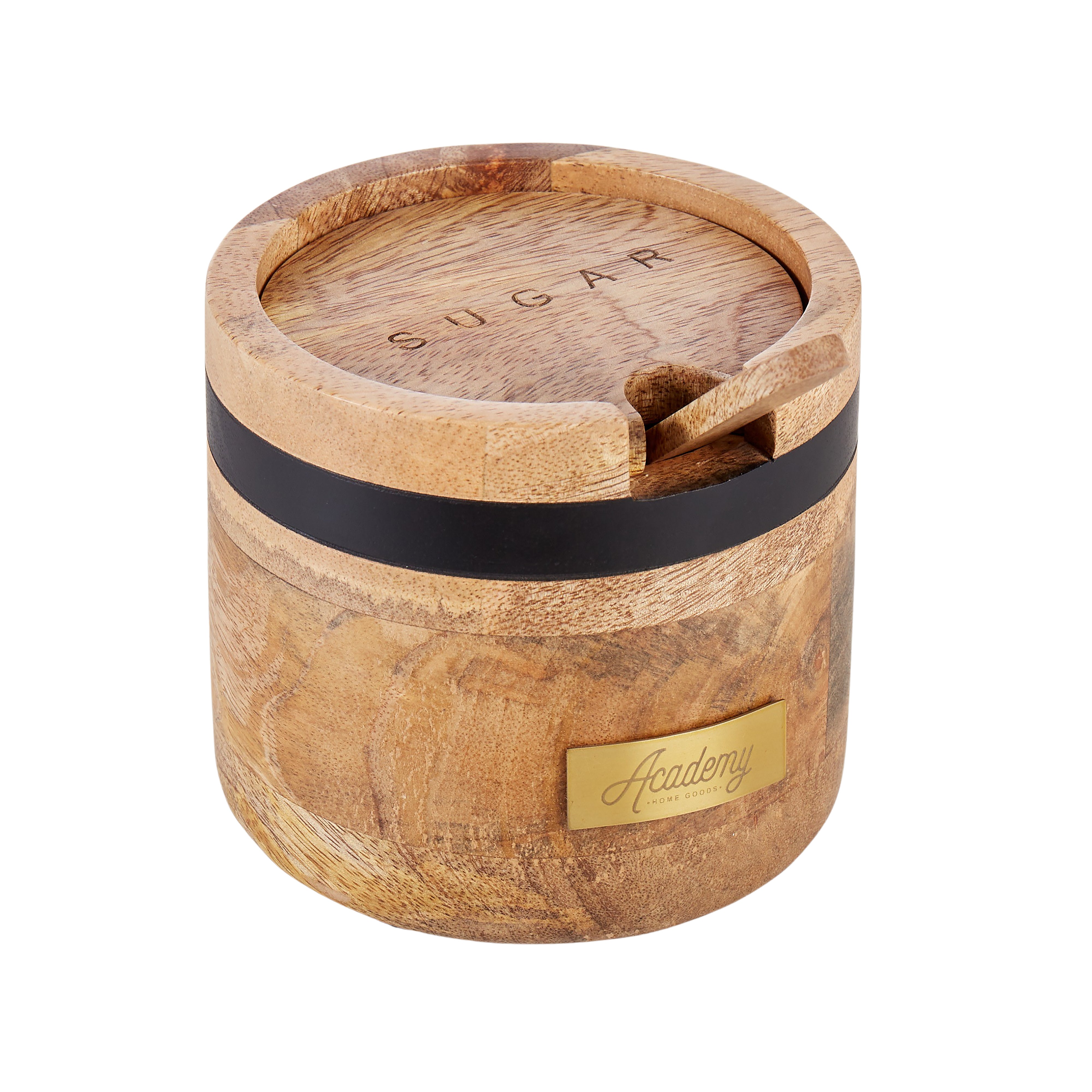 Academy James Sugar Bowl With Spoon Natural & Black