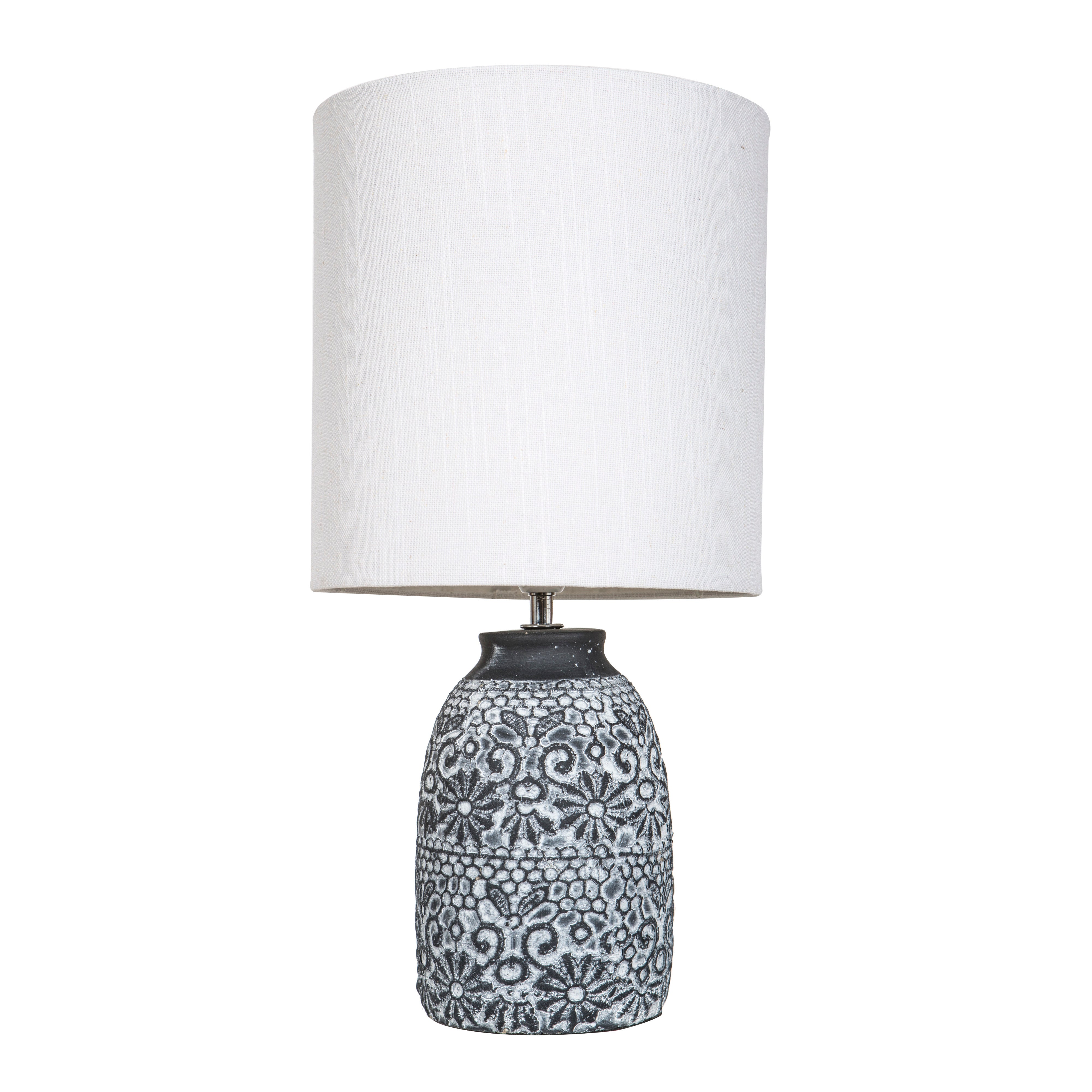 Amalfi Fleur Table Lamp Grey & White