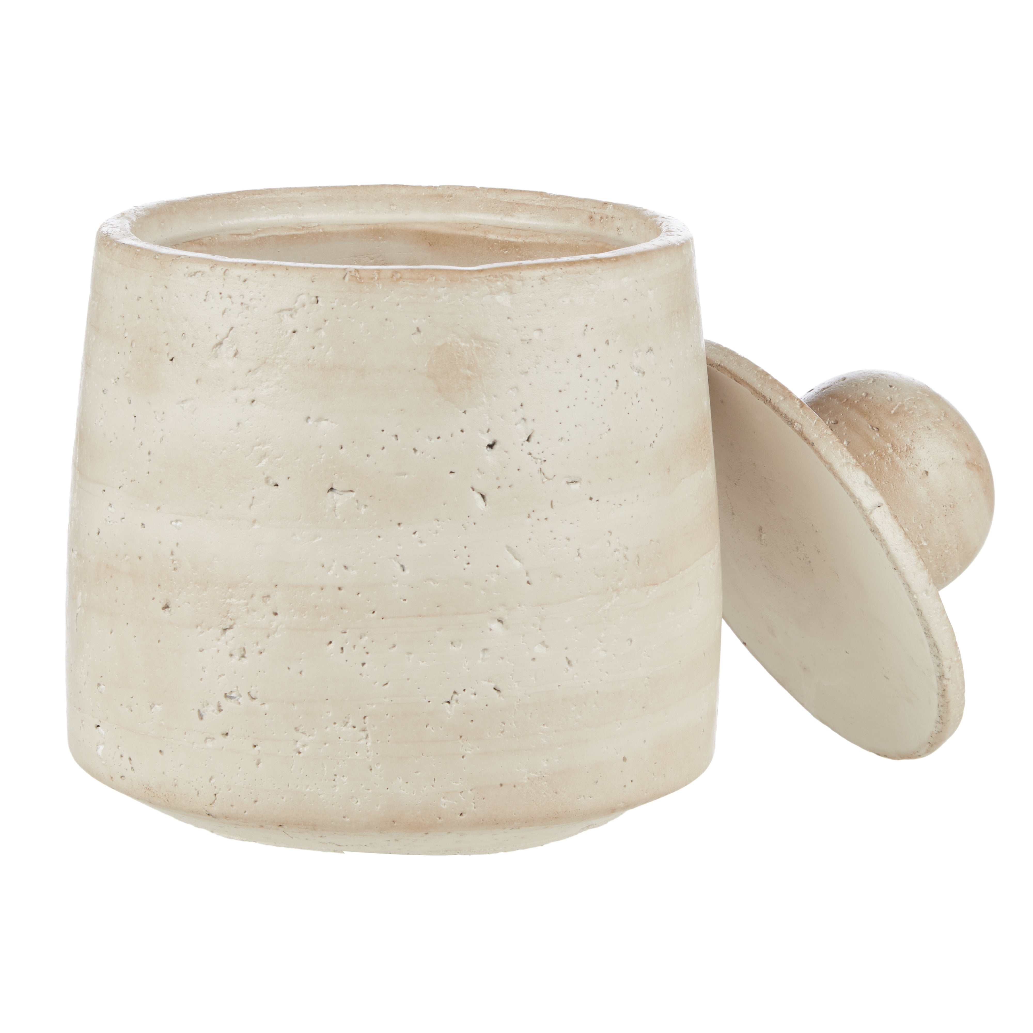 Amalfi Napier Canister Small Travertine