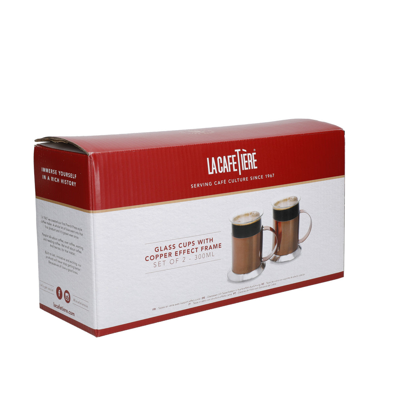 La Cafetière Copper Finish Coffee Mugs Set of 2 200ml