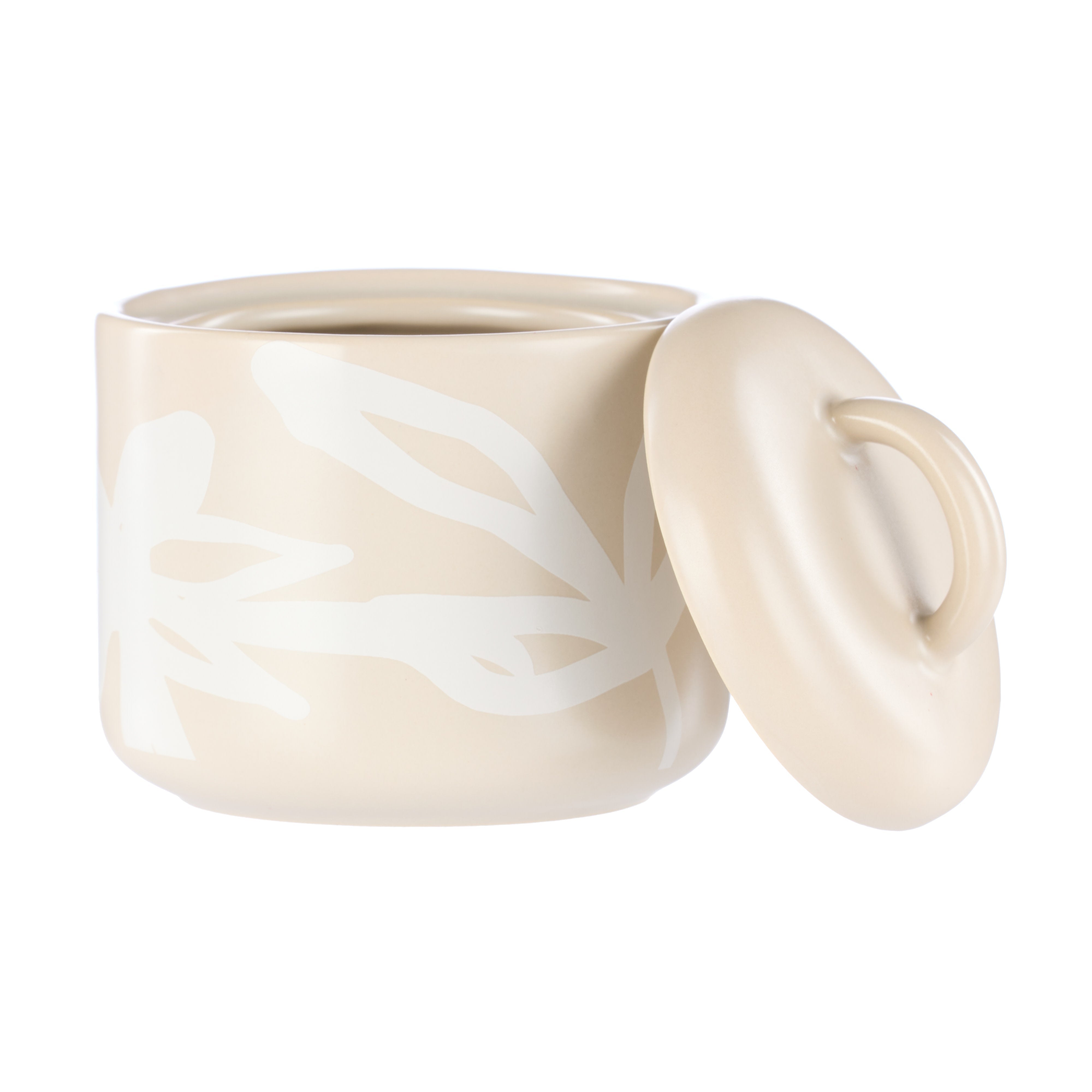 Leaf & Bean Freya Sugar Pot 350ml Oat & White