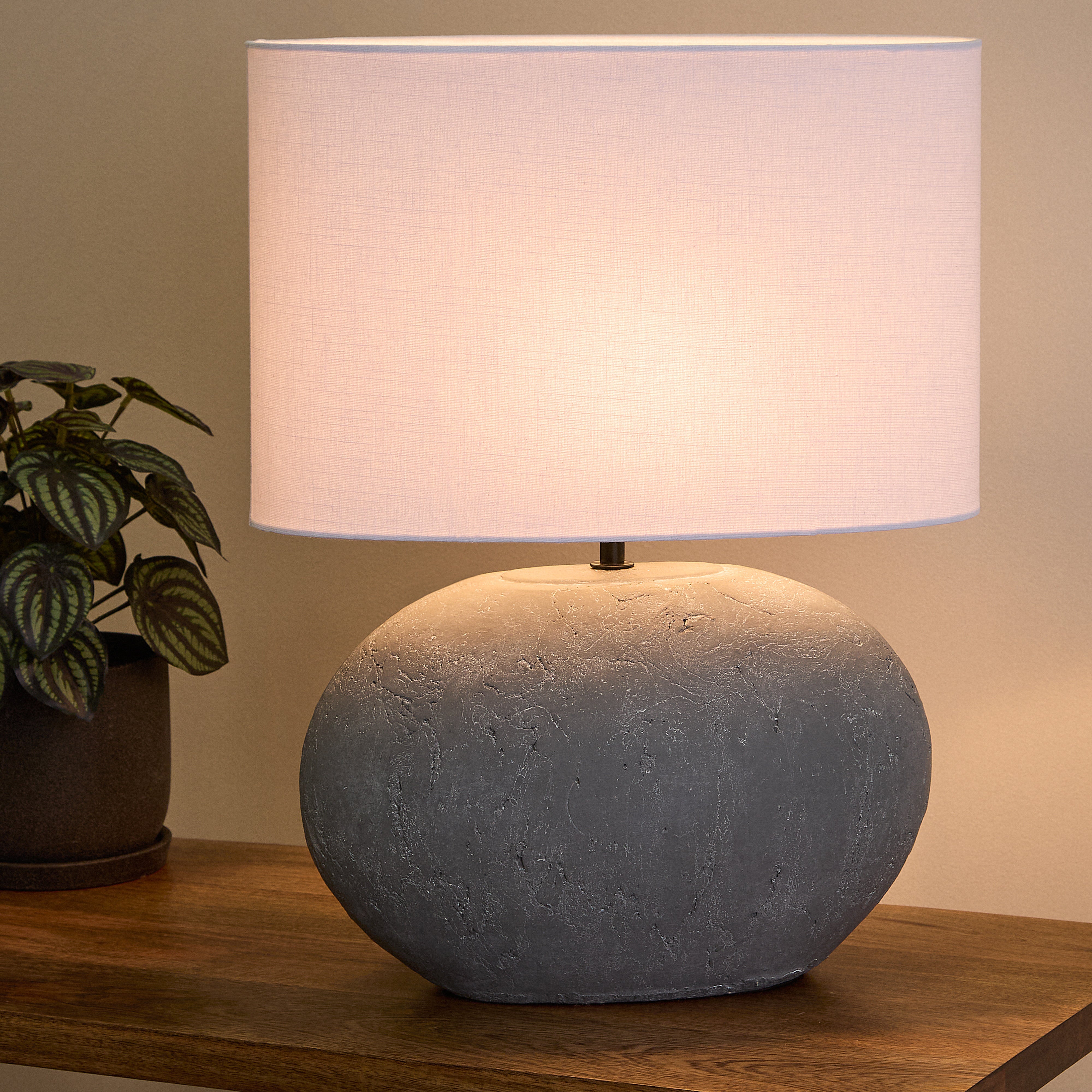 Amalfi Tiras Ceramic Table Lamp Grey