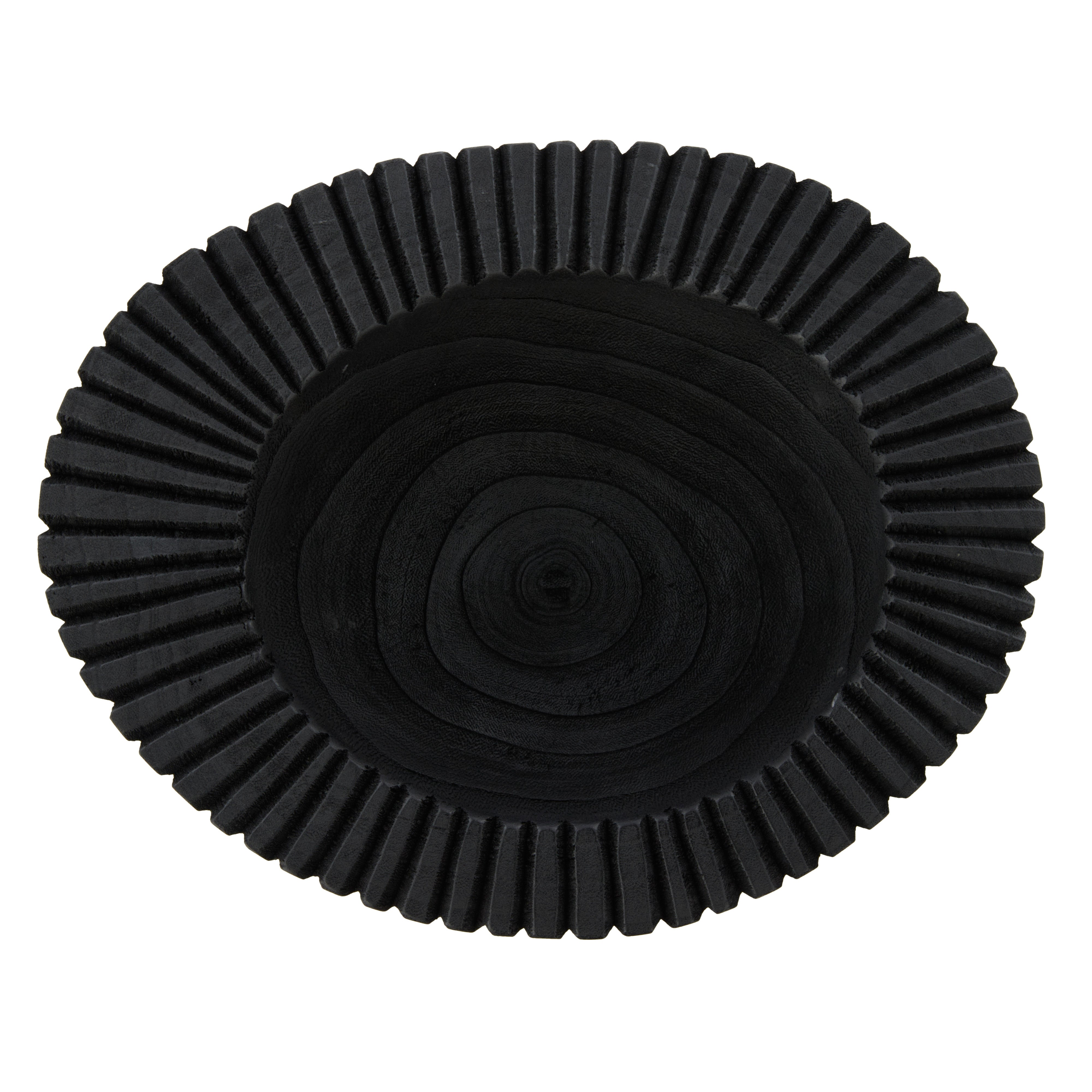 Amalfi Picton Ribbed Timber Bowl Black