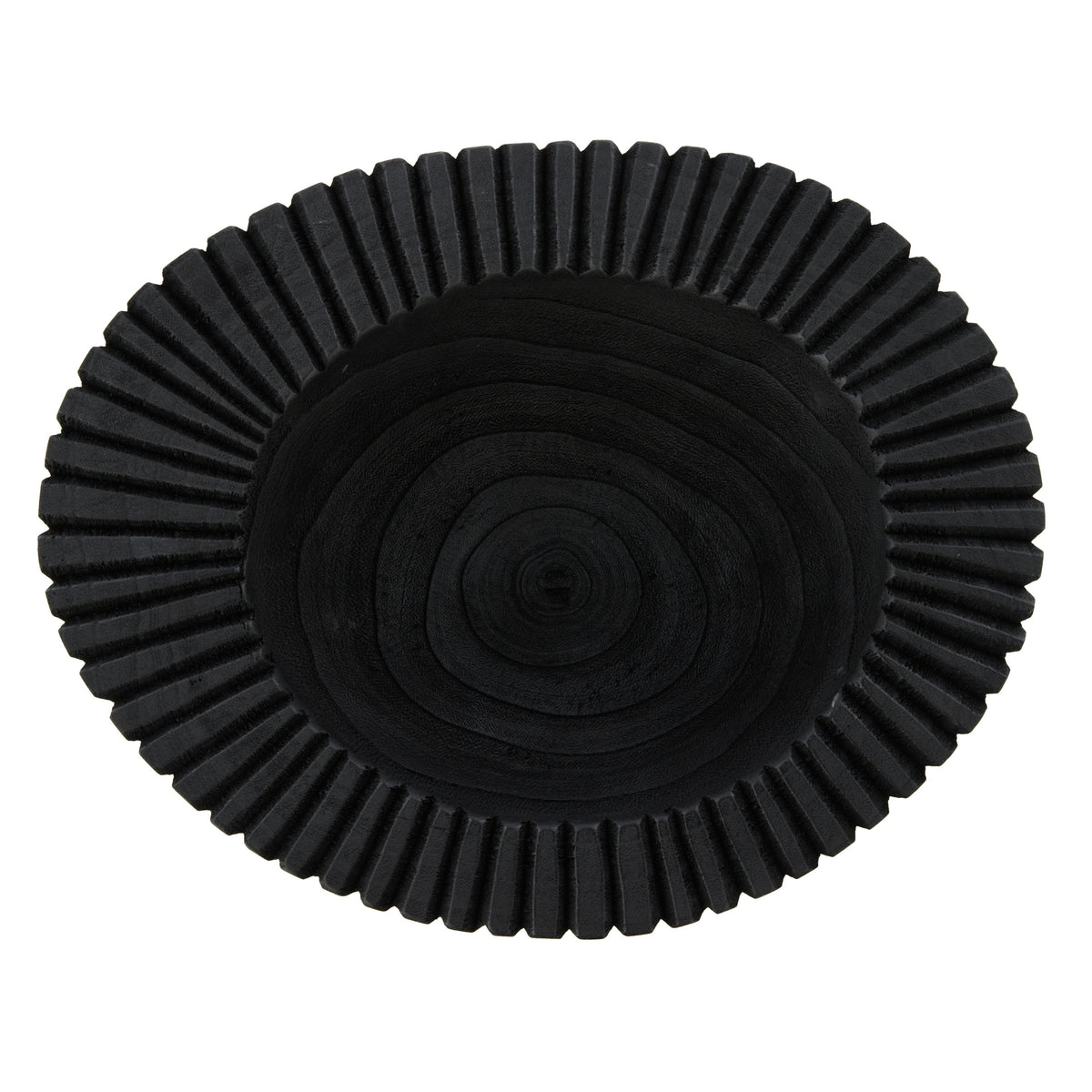 Amalfi Picton Ribbed Timber Bowl Black